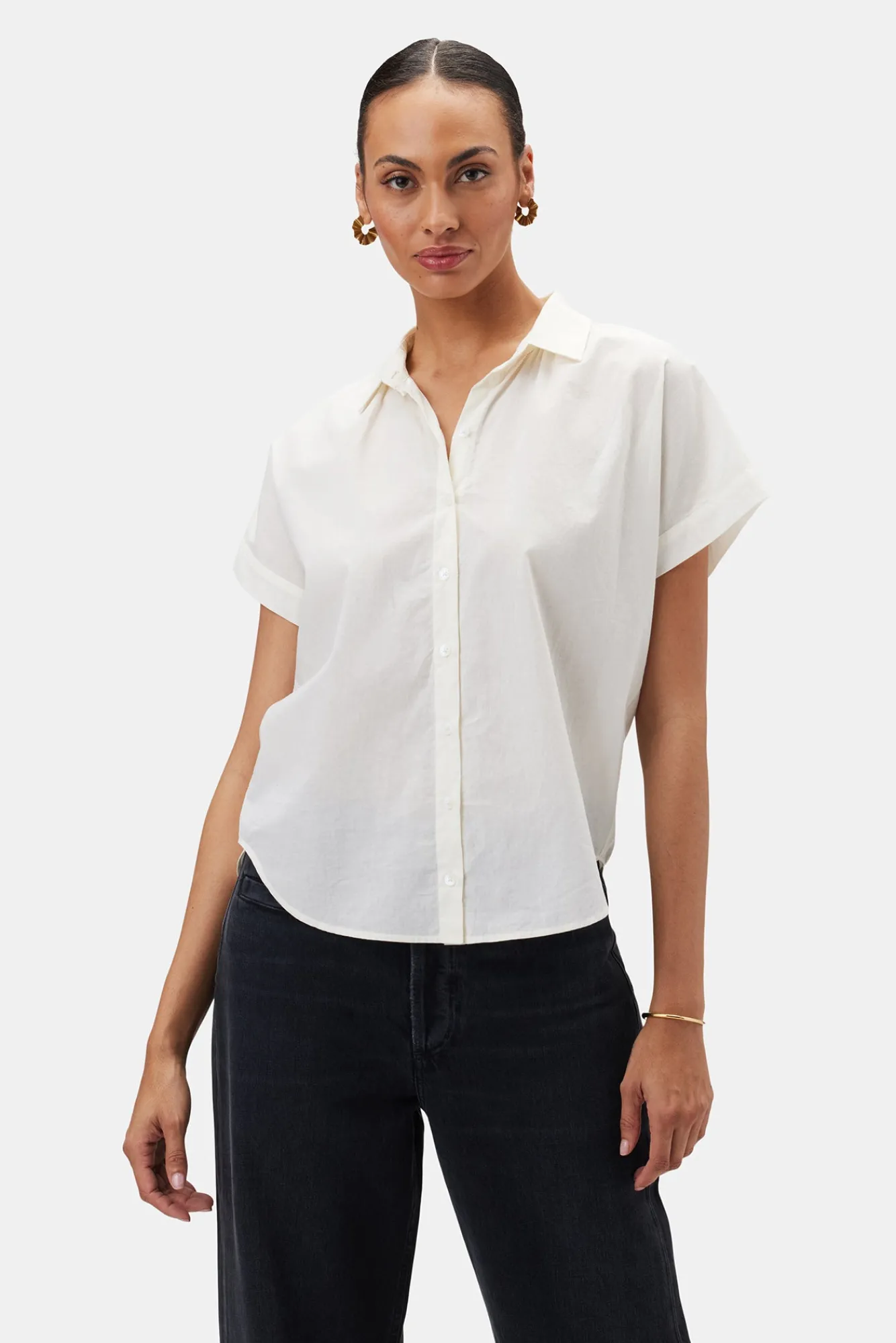 Amour Vert Renata Full Placket Blouse- Tops|Clearance