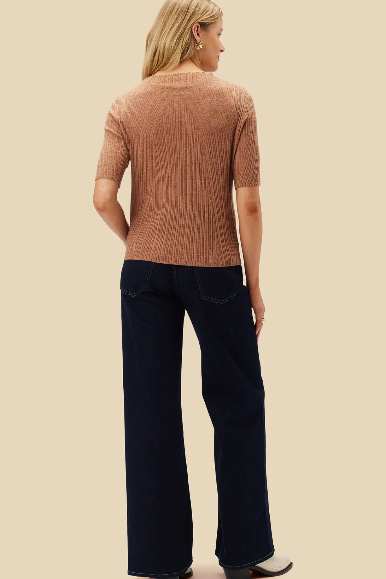 Amour Vert Claire Mock Neck Sweater- Tops|Clearance