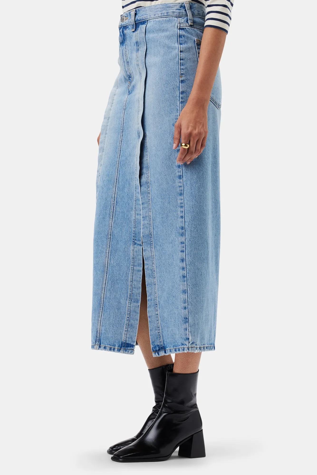 Amour Vert ETICA Ingrid Split Skirt- Skirts|Denim