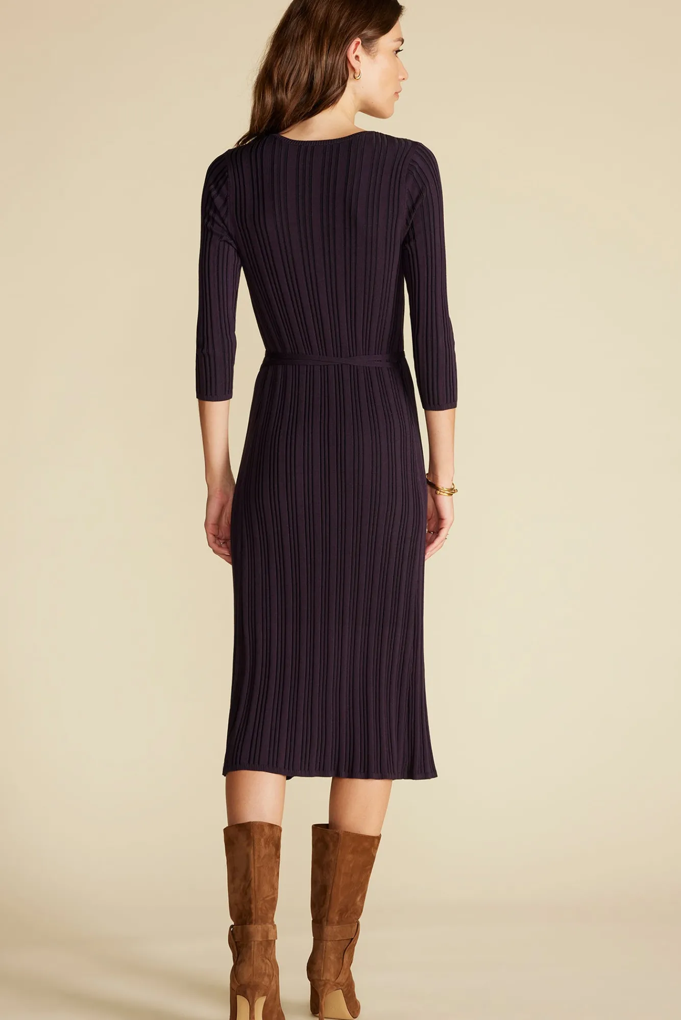 Amour Vert Ila Knit Wrap Dress- Dresses|Clearance