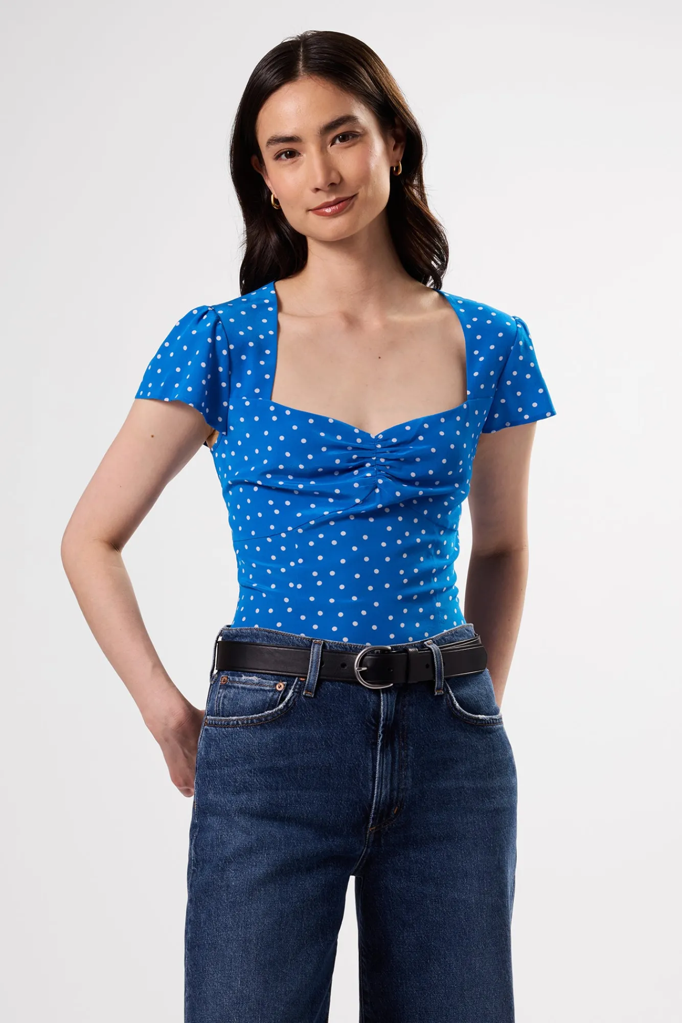 Amour Vert Beryl Washable Silk Blouse- Tops|Clearance