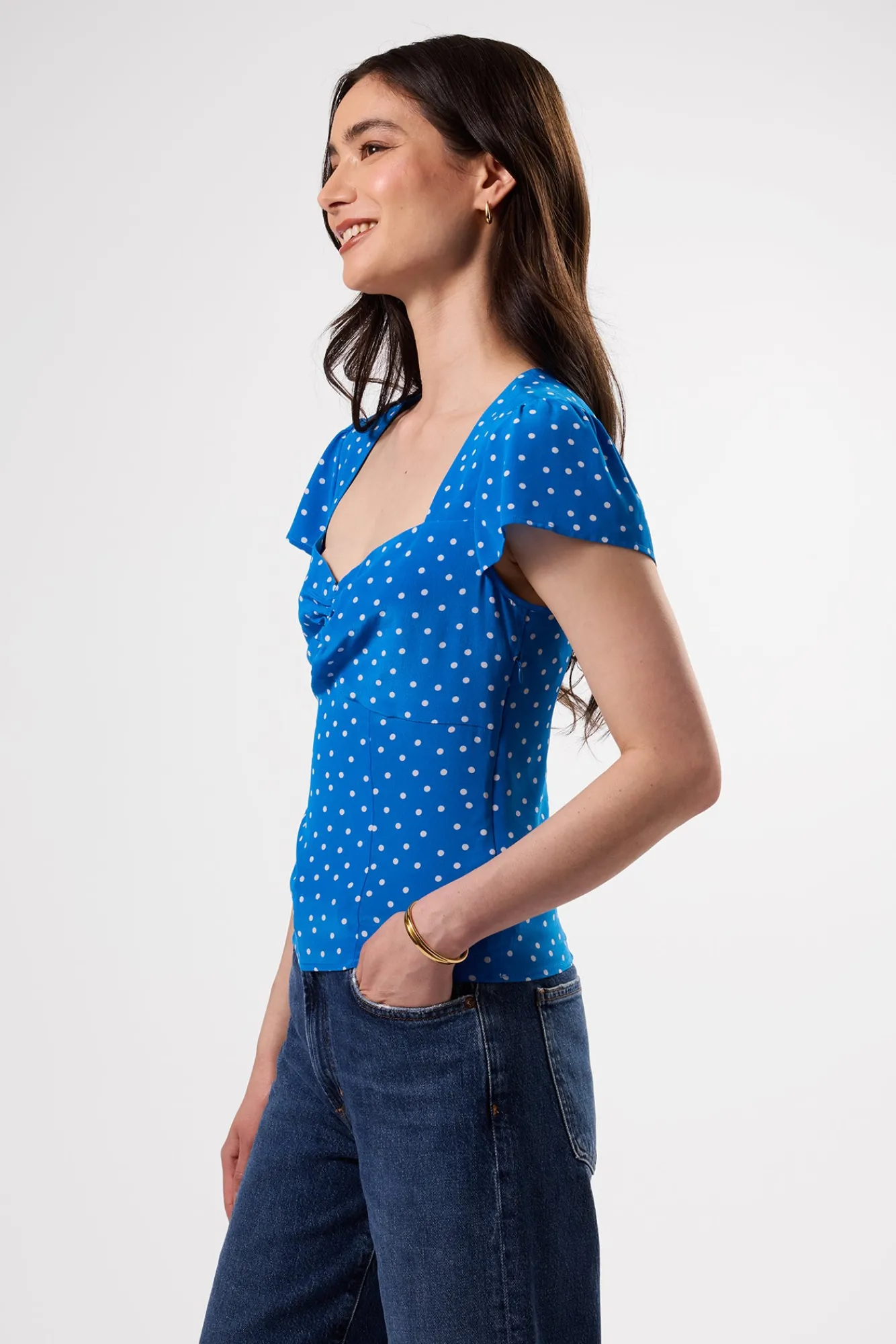 Amour Vert Beryl Washable Silk Blouse- Tops|Clearance