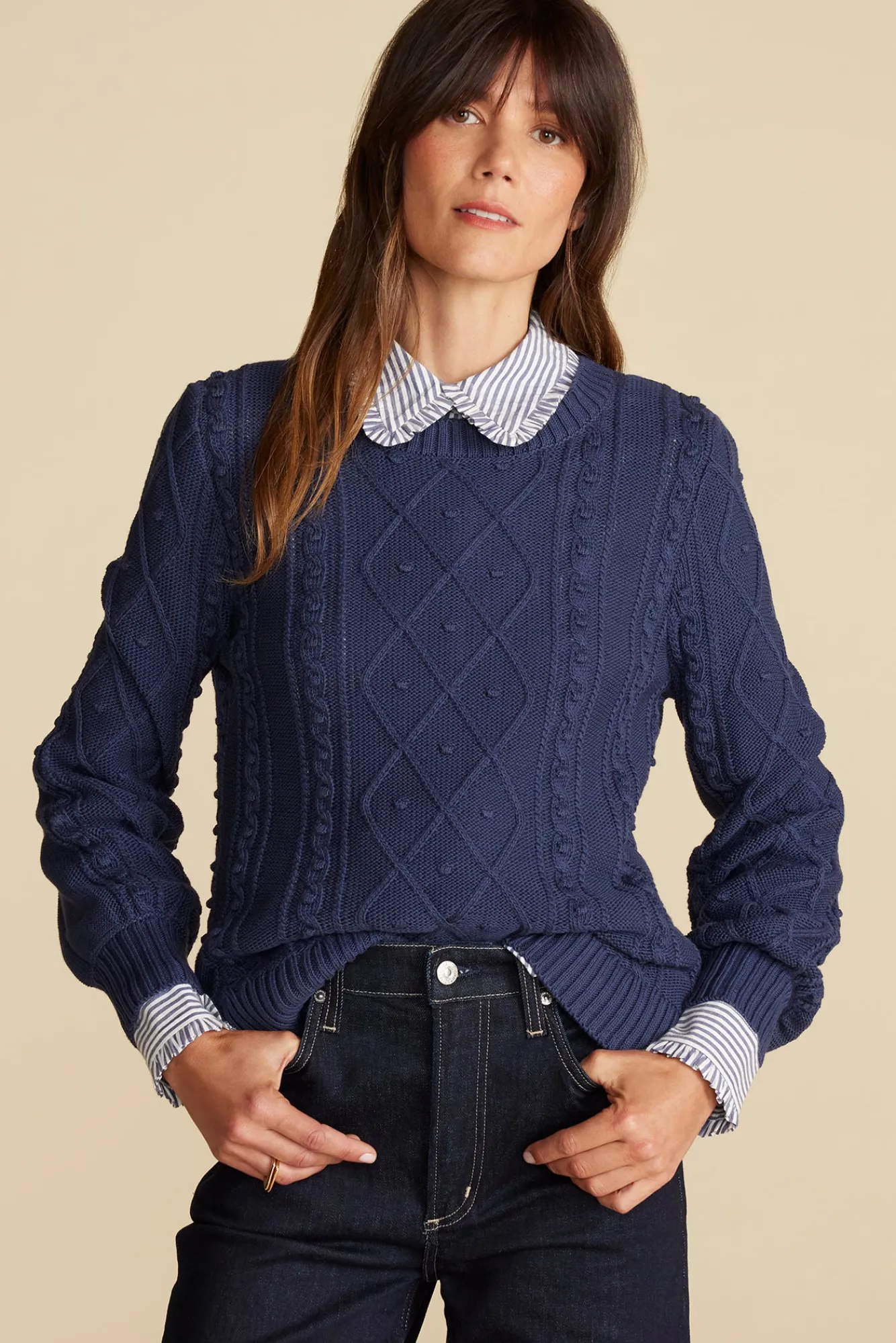 Amour Vert Faedra Organic Cotton Sweater- Sweaters & Cardigans