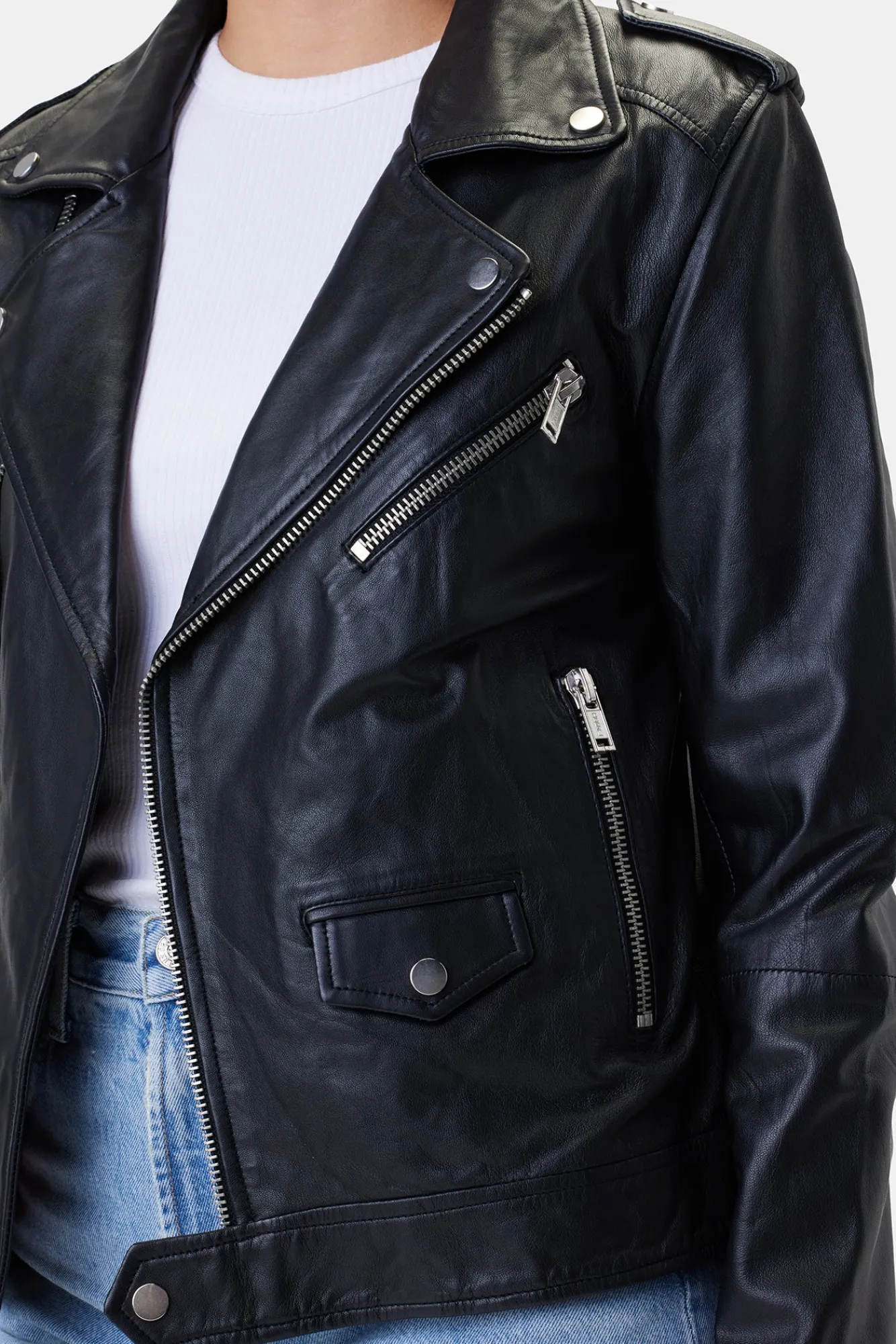 Amour Vert Deadwood River Leather Jacket- Jackets & Outerwear