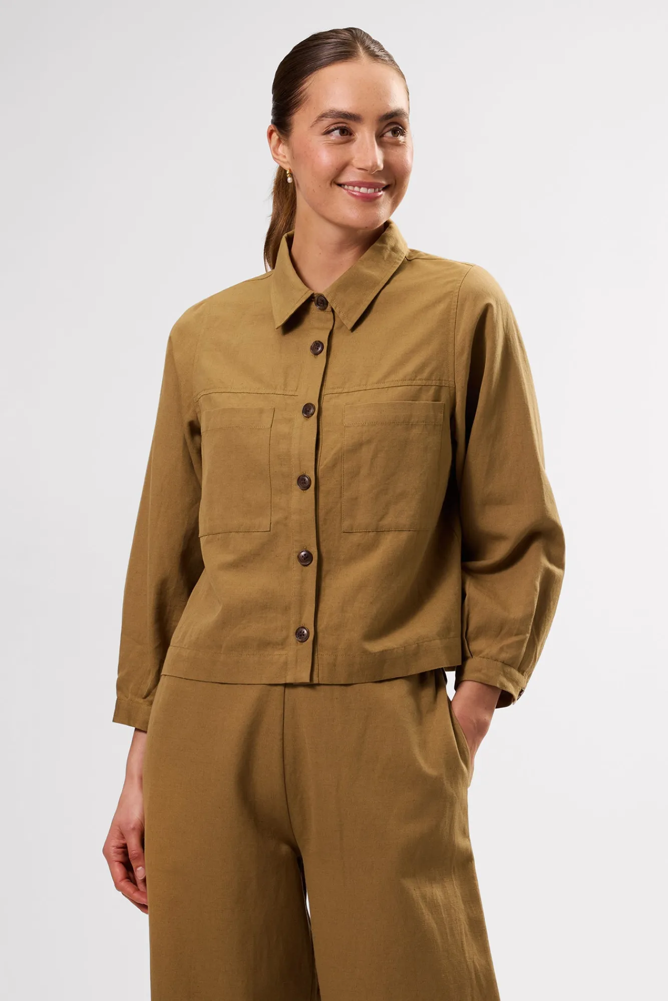 Amour Vert Genevieve Cotton Linen Jacket- Clearance