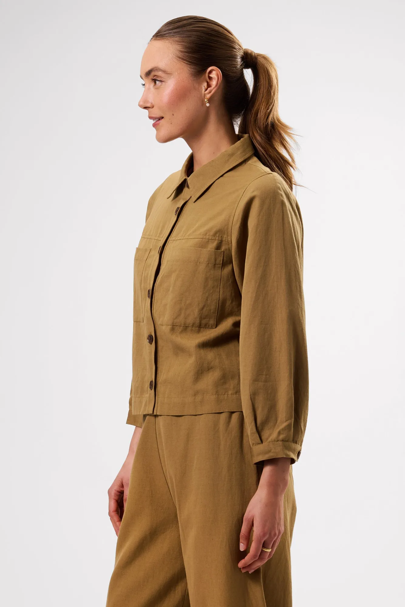 Amour Vert Genevieve Cotton Linen Jacket- Clearance