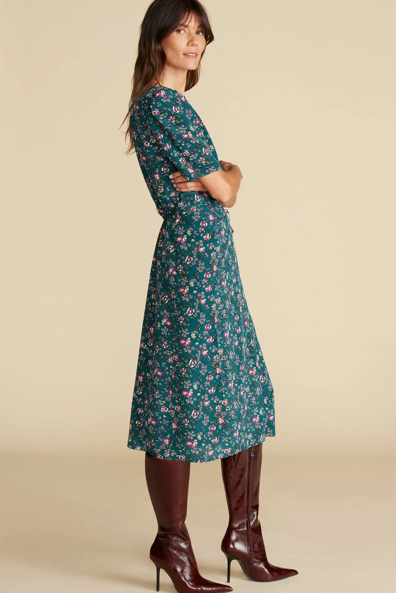 Amour Vert Nicolette Washable Silk Dress- Dresses