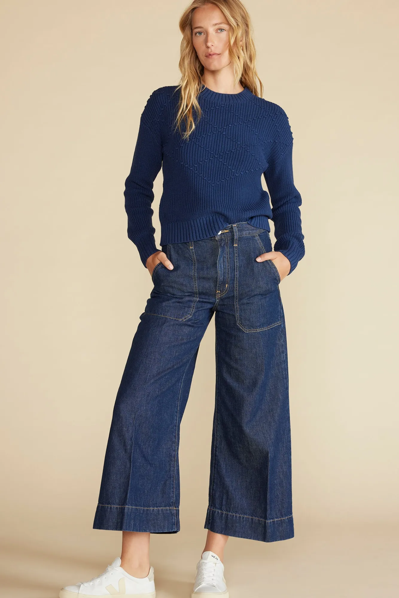 Amour Vert Madella Pom Pom Organic Cotton Sweater- Sweaters & Cardigans