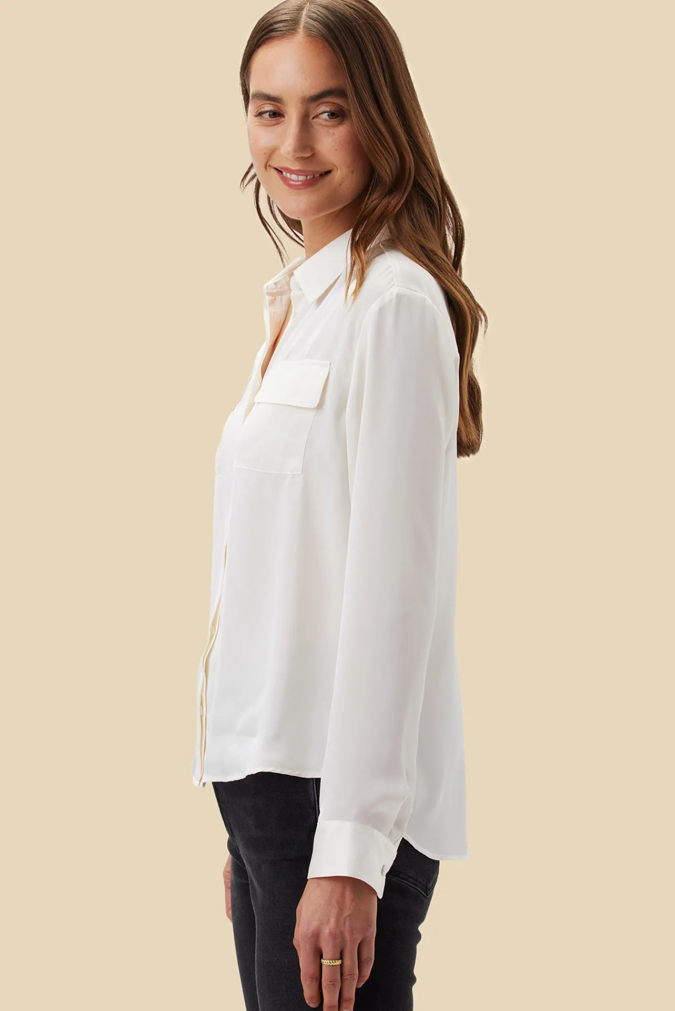 Amour Vert Bixby Pocket Blouse- Blouses & Shirts|Tops