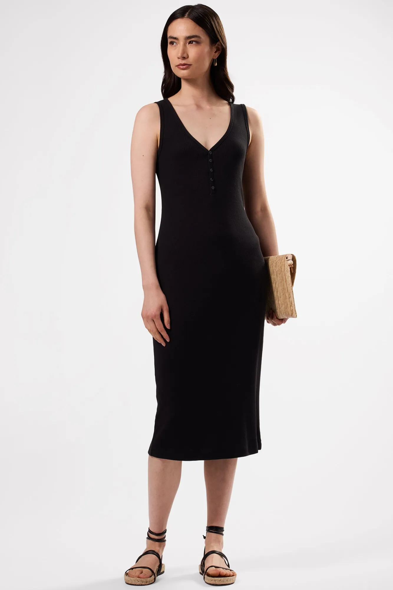 Amour Vert Deacon Organic Cotton Modal Rib Dress- Dresses|Clearance