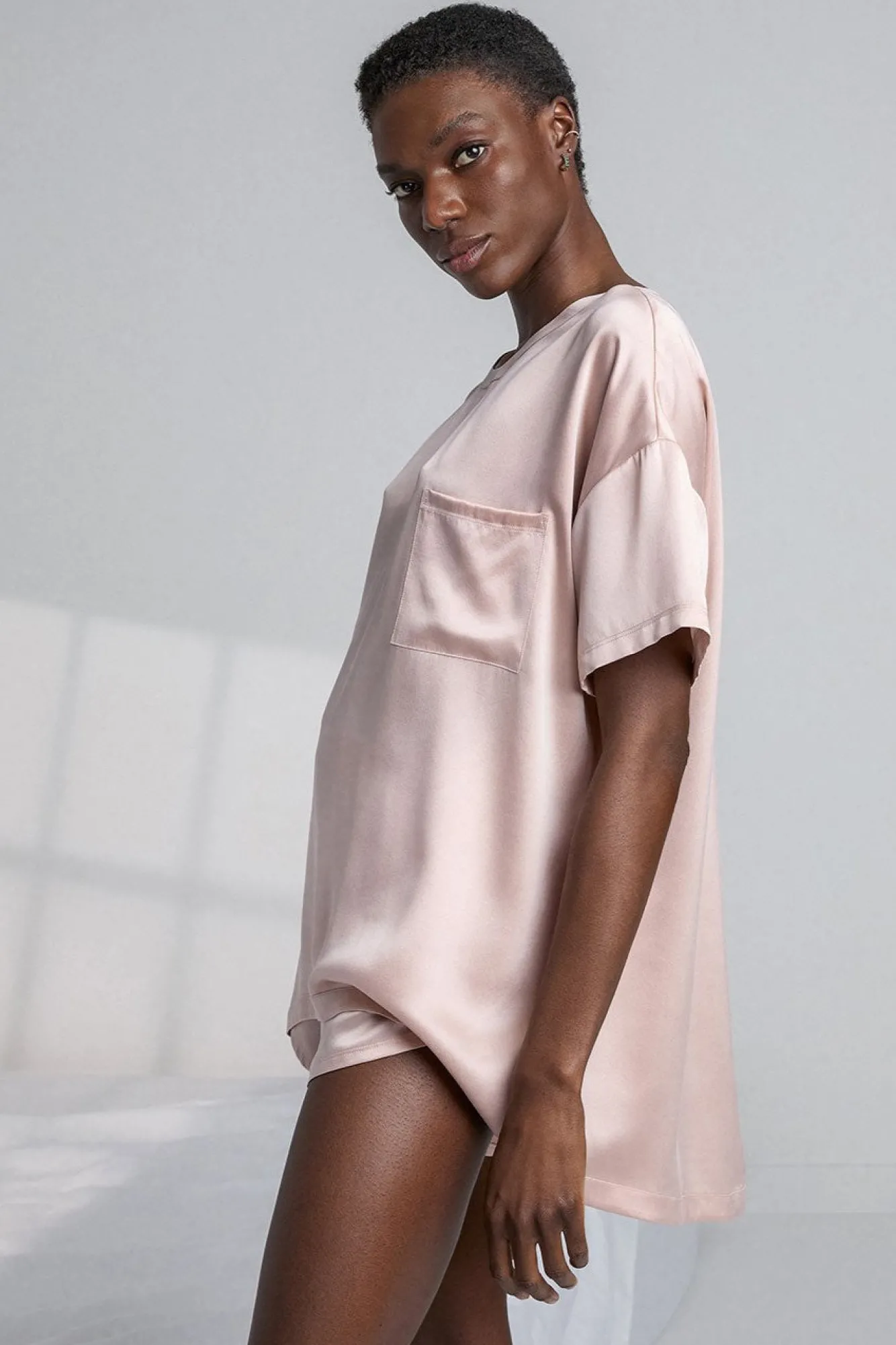 Amour Vert Lunya Washable Silk Tee and Shorts Set- Loungewear