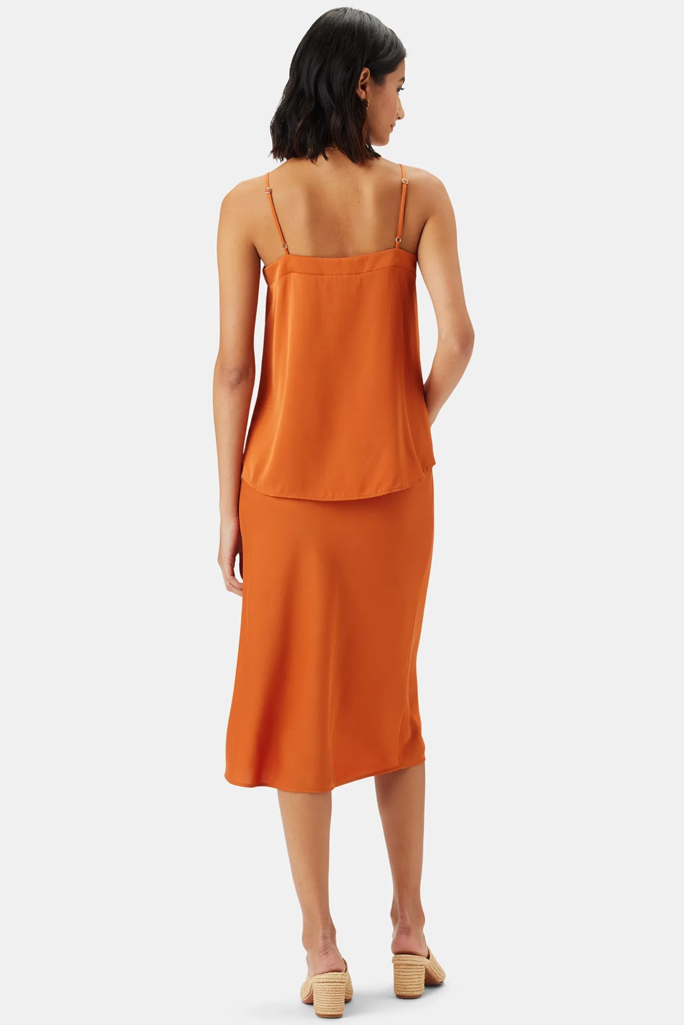 Amour Vert Barlow Stretch Silk Tank- Tops|Clearance