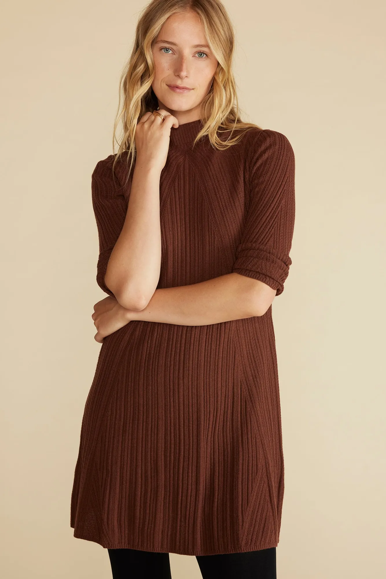 Amour Vert Sidony Mini Sweater Dress- Dresses|Clearance
