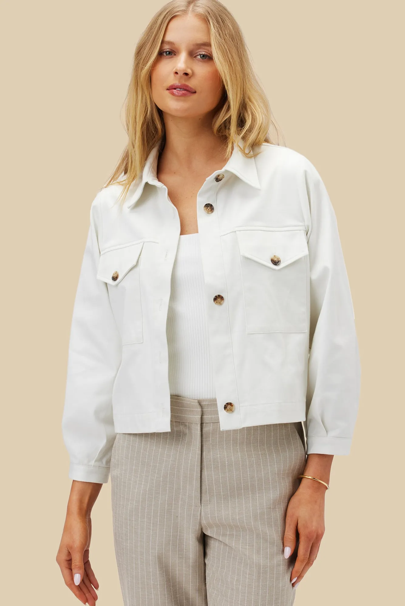 Amour Vert Genevieve Organic Cotton Jacket- Jackets & Outerwear|Clearance