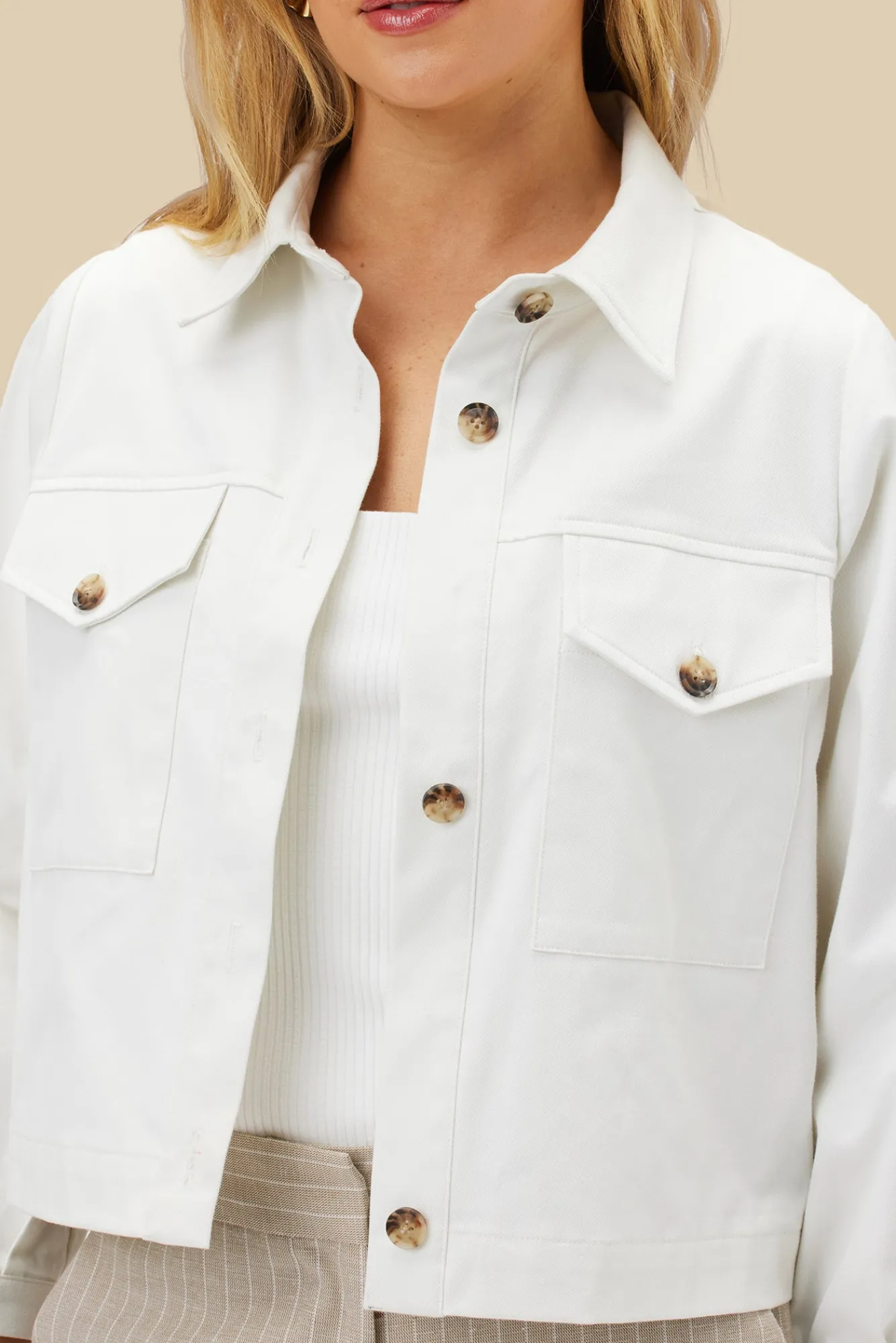 Amour Vert Genevieve Organic Cotton Jacket- Jackets & Outerwear|Clearance