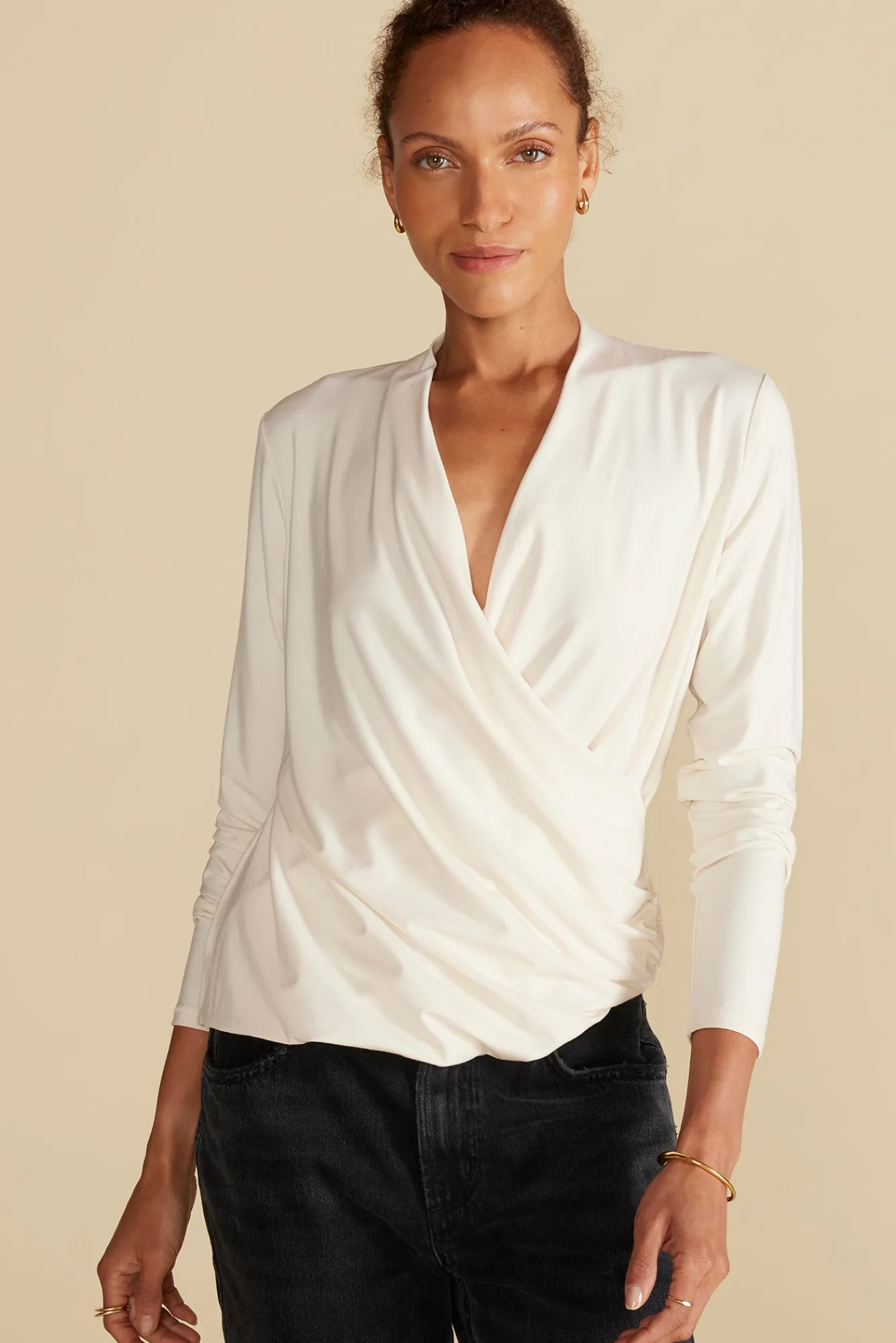 Amour Vert Calais Bamboo Knit Blouse- Blouses & Shirts|Tops