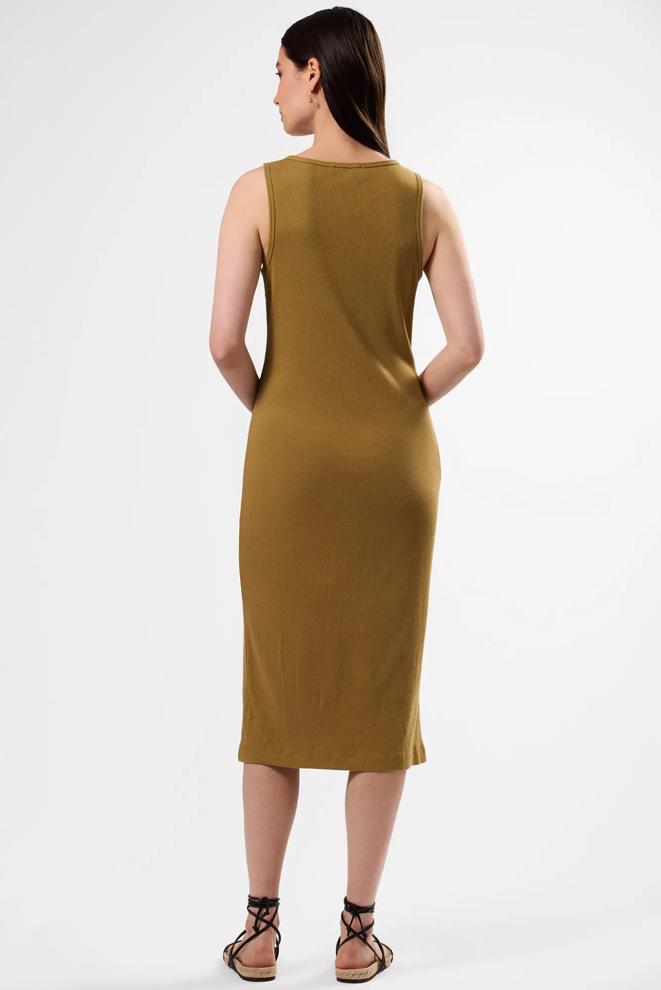 Amour Vert Deacon Organic Cotton Modal Rib Dress- Dresses|Clearance