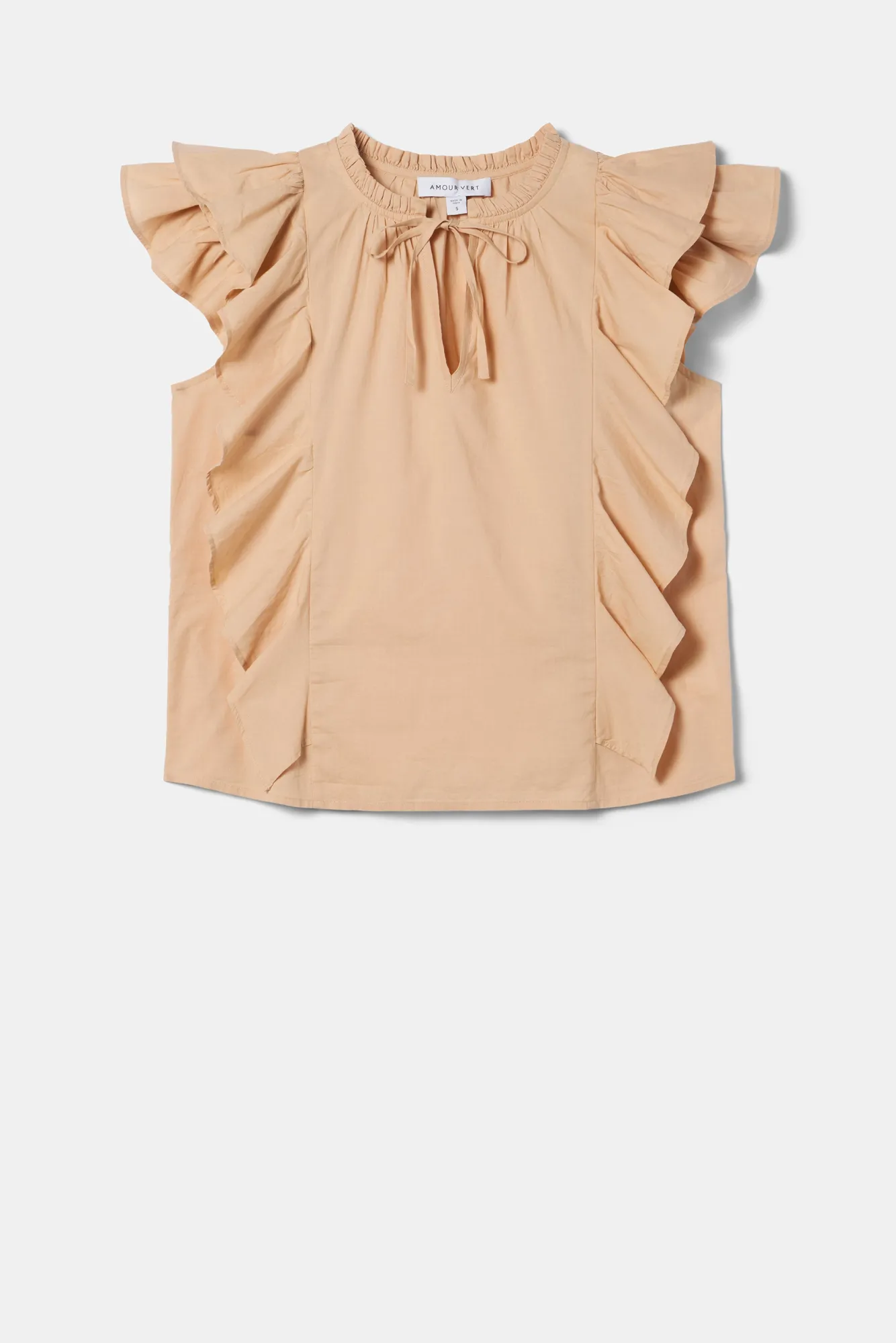 Amour Vert Ruffle Sleeve Top- Tops|Clearance