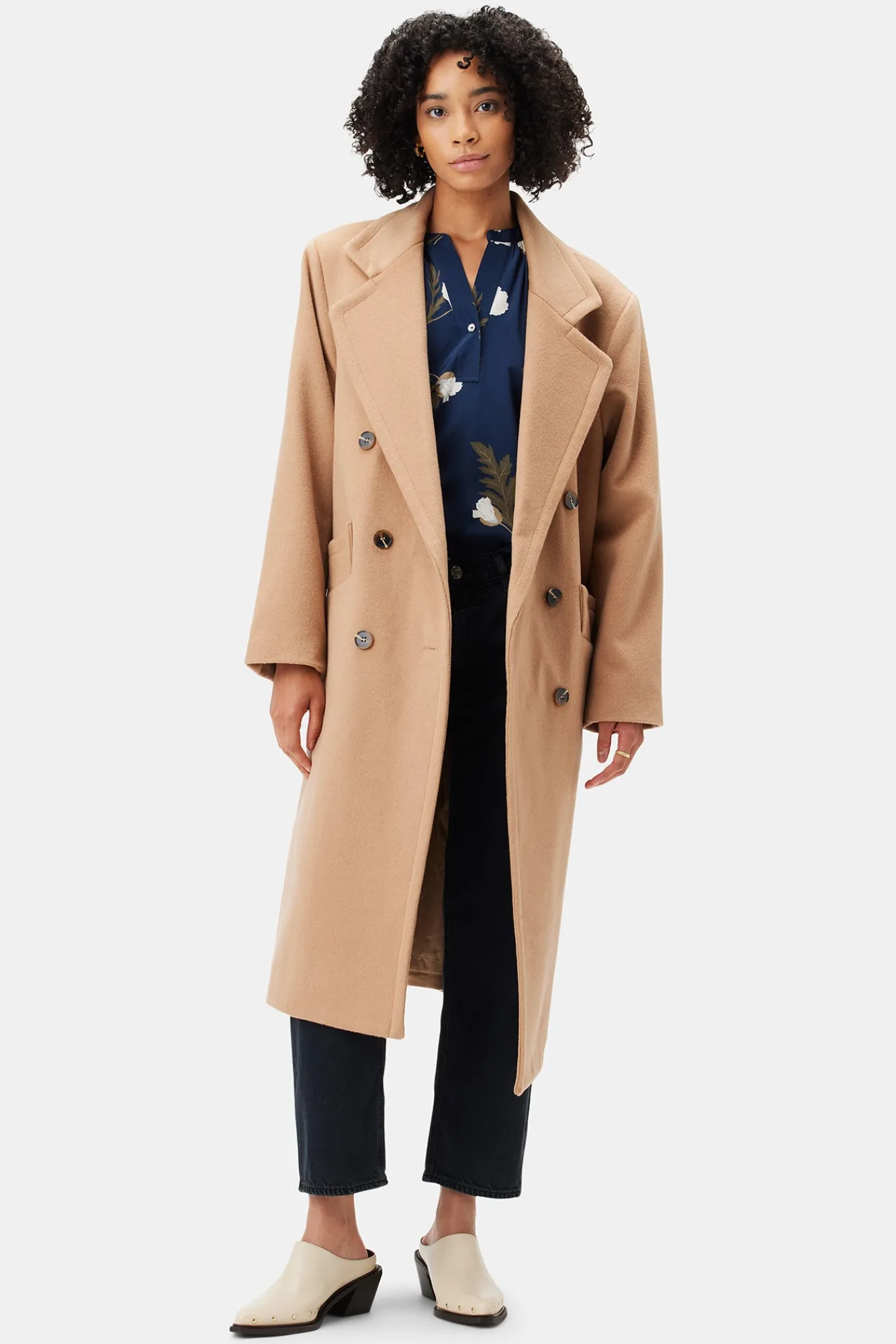 Amour Vert Double Breasted Car Coat- Jackets & Outerwear|Clearance