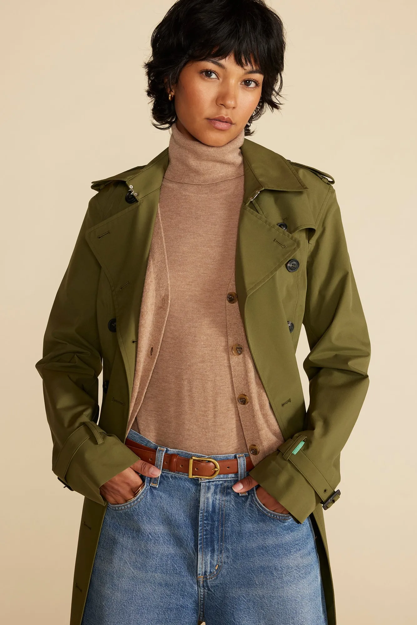 Amour Vert Carrie Turtleneck Cashmere Sweater- Sweaters & Cardigans|Clearance