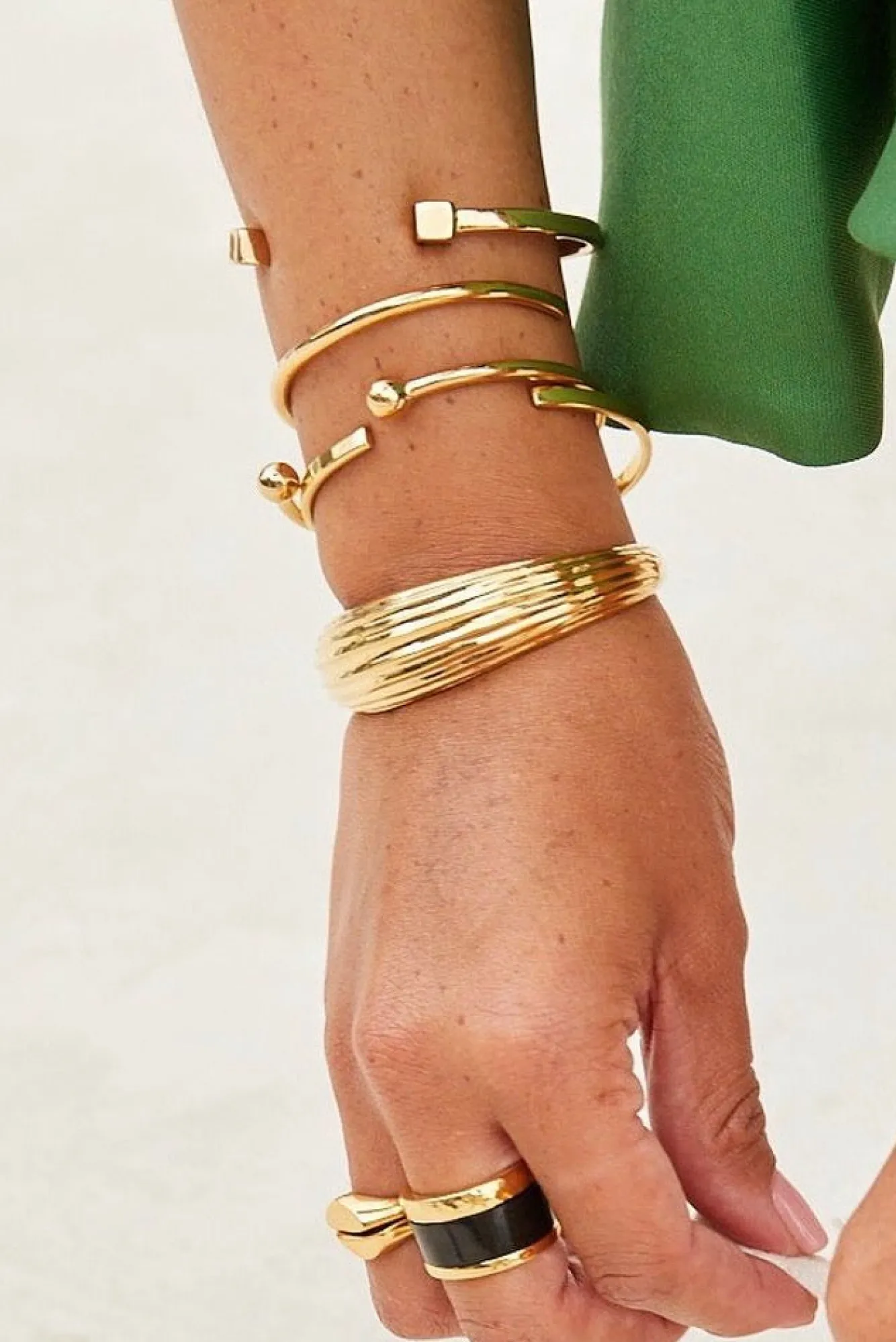 Amour Vert SOKO Mixed Shapes Stacking Cuffs- Jewelry