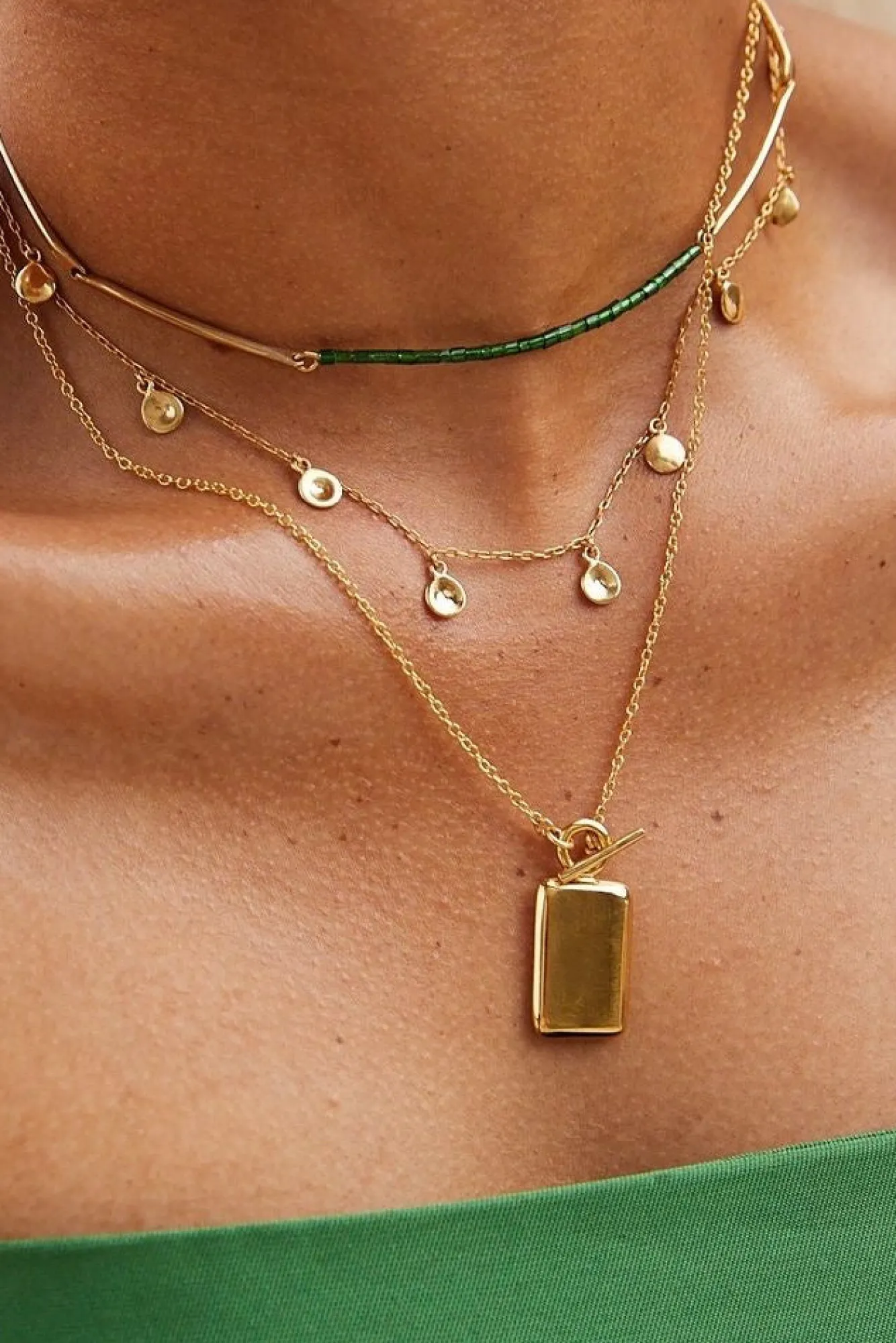 Amour Vert SOKO Rectangular Medallion Necklace- Jewelry