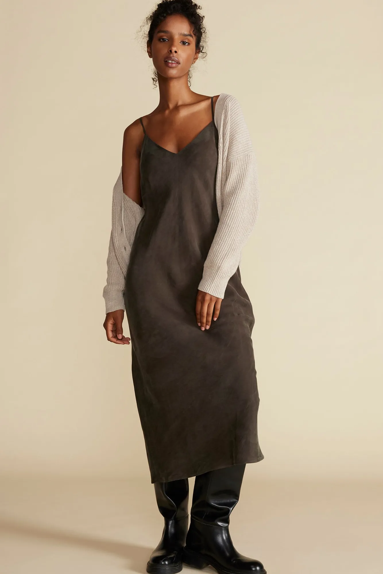 Amour Vert Eloise Cupro Slip Dress- Dresses