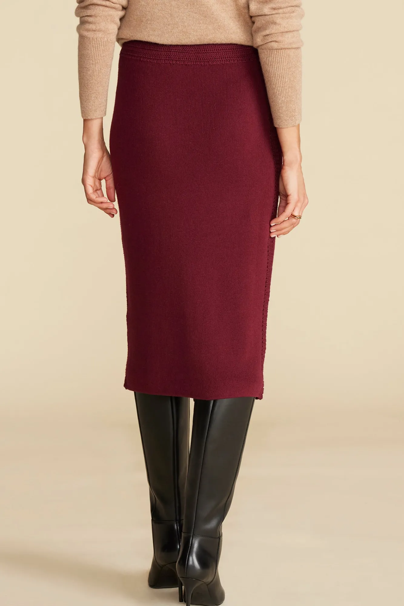 Amour Vert Olympe Knit Pencil Skirt- Skirts