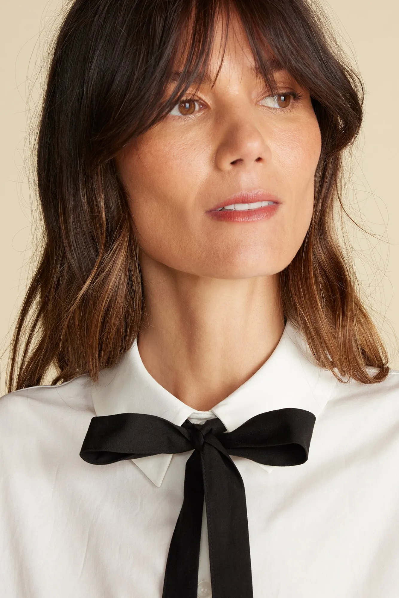 Amour Vert Cottine Cotton Poplin Tie Blouse- Blouses & Shirts|Tops