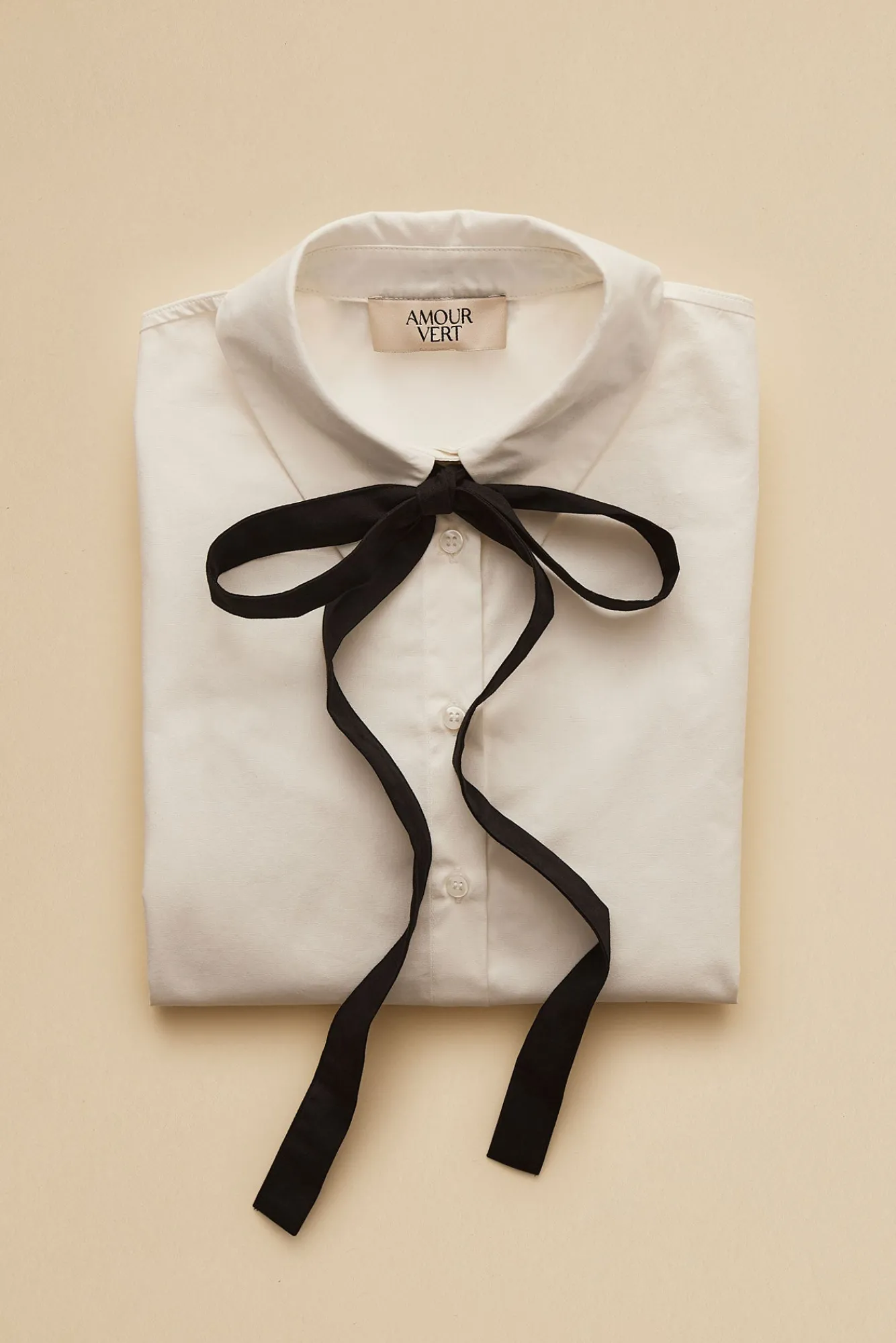 Amour Vert Cottine Cotton Poplin Tie Blouse- Blouses & Shirts|Tops