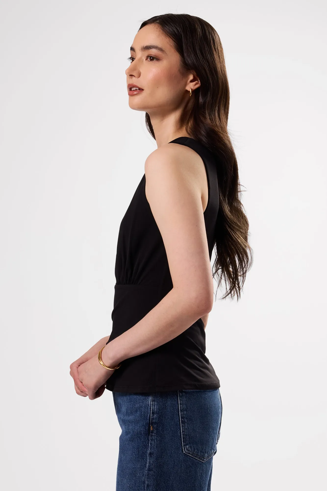 Amour Vert Zoe Deep V Tank- Tops|Clearance