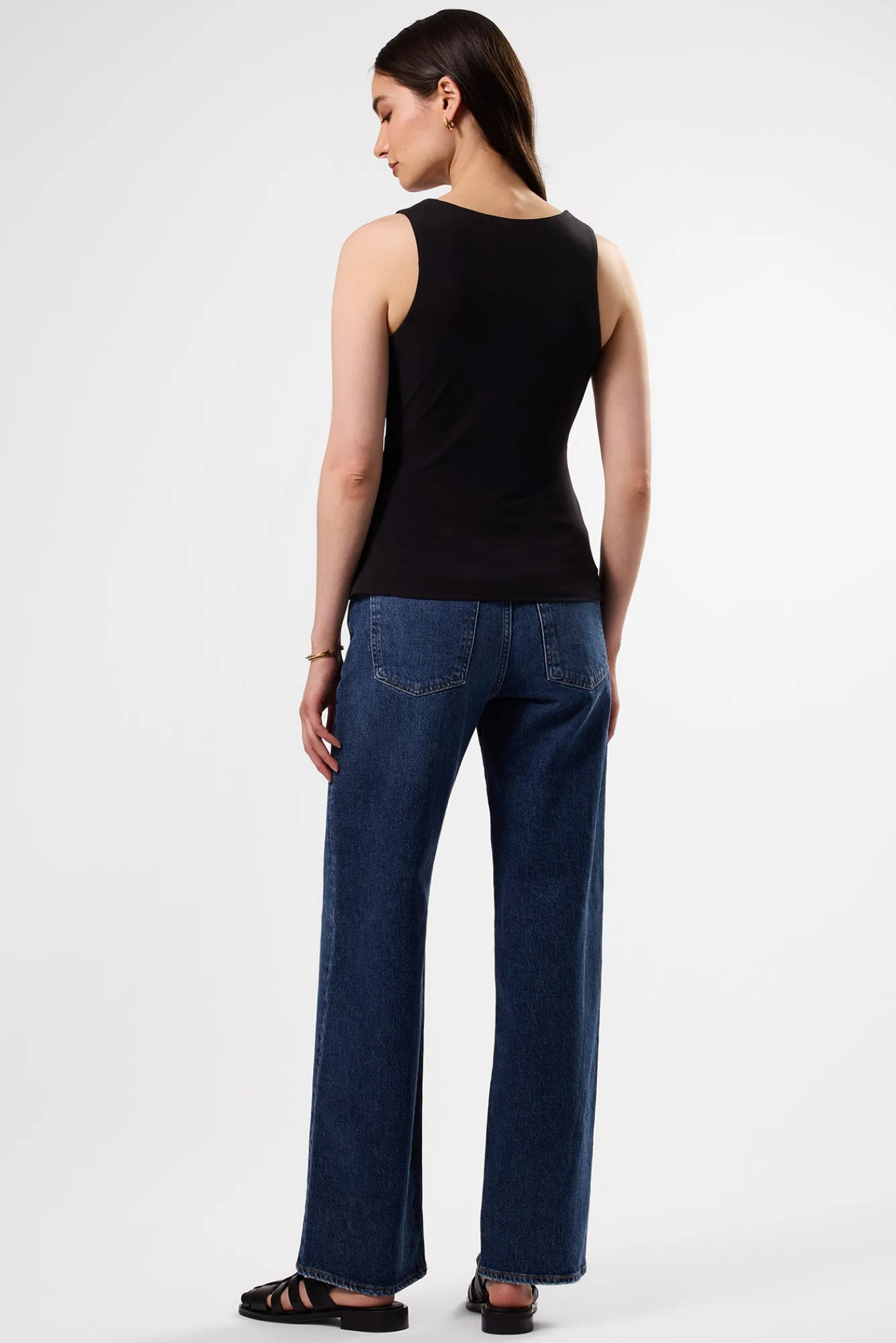 Amour Vert Zoe Deep V Tank- Tops|Clearance