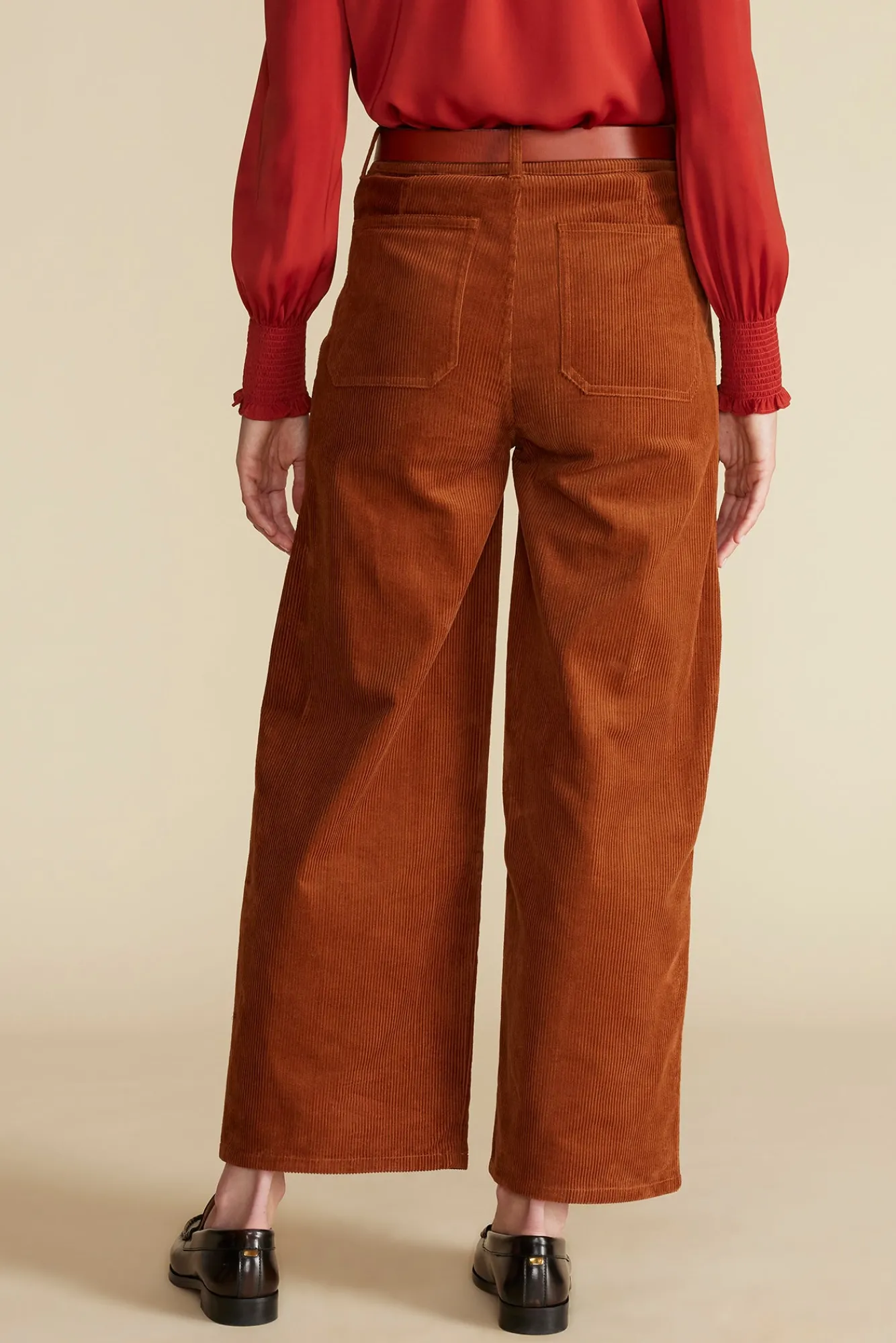 Amour Vert Wide Leg Utility Corduroy Pant- Pants|Clearance