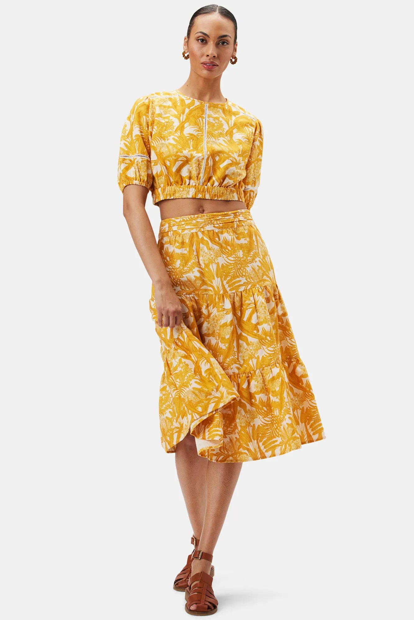 Amour Vert Silas Cotton Linen Skirt- Skirts|Clearance