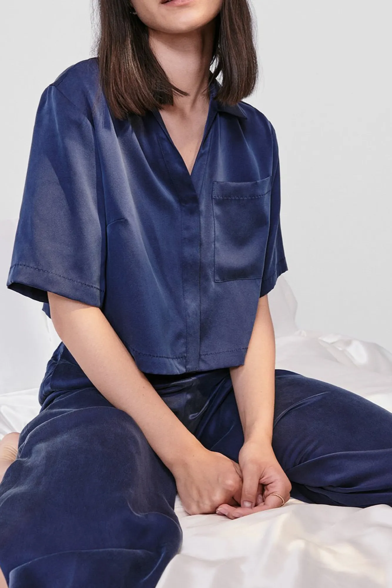 Amour Vert Lunya Washable Silk High Rise Pant Set- Loungewear