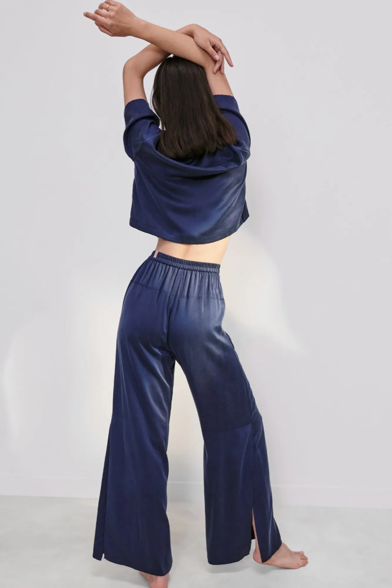 Amour Vert Lunya Washable Silk High Rise Pant Set- Loungewear