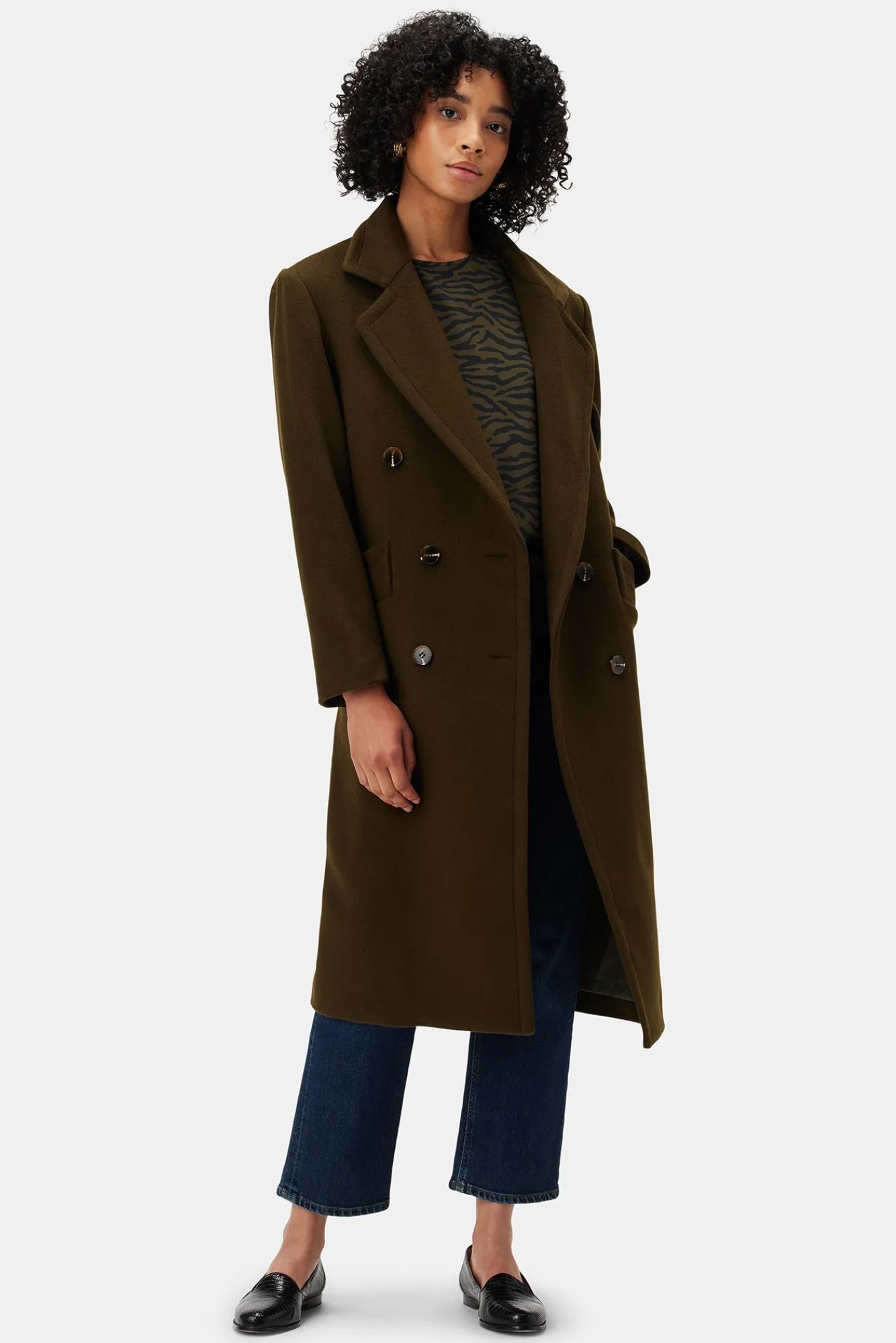 Amour Vert Double Breasted Car Coat- Jackets & Outerwear|Clearance