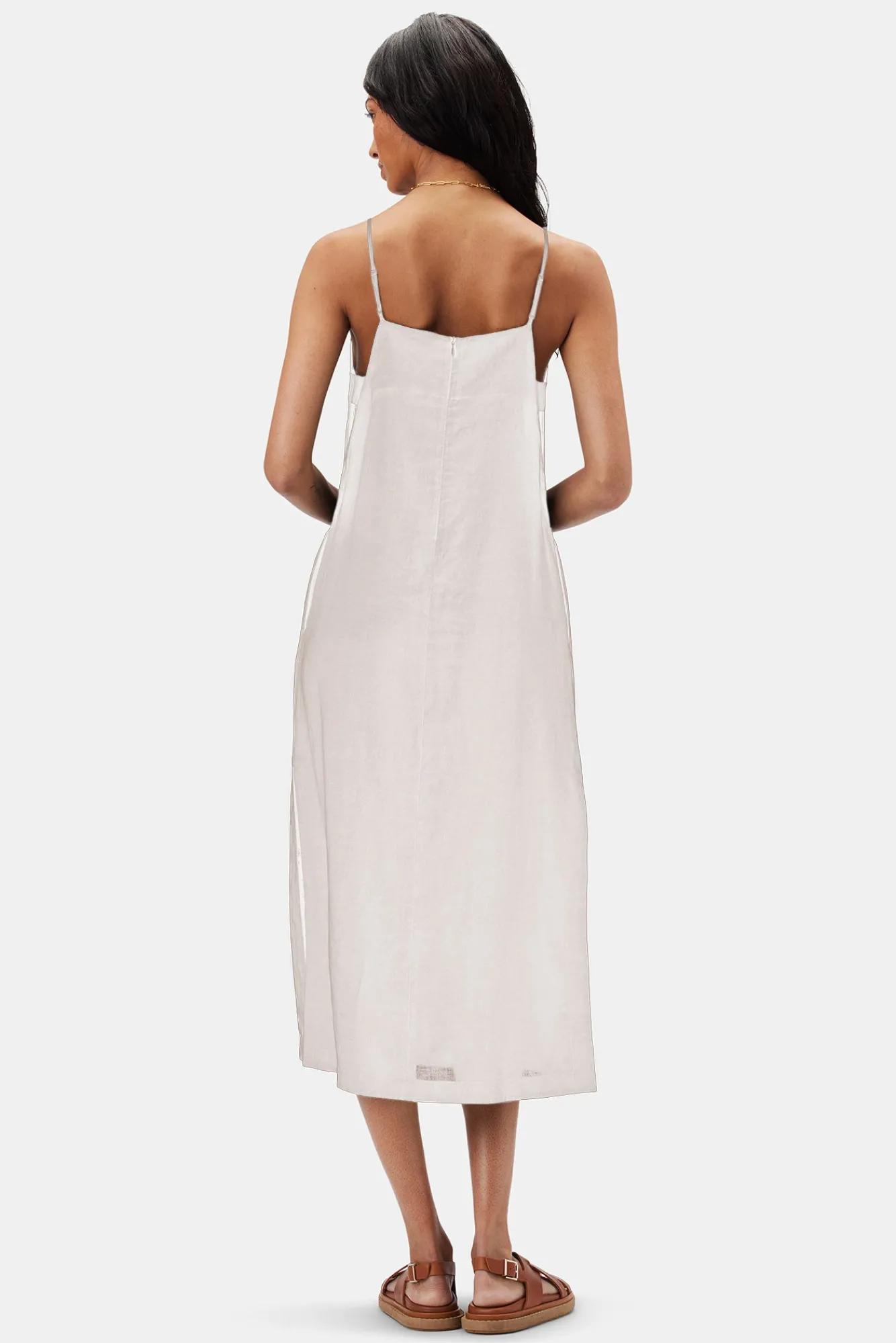 Amour Vert Lilly Pilly Kai Organic Linen Slip Dress- Dresses|Clearance