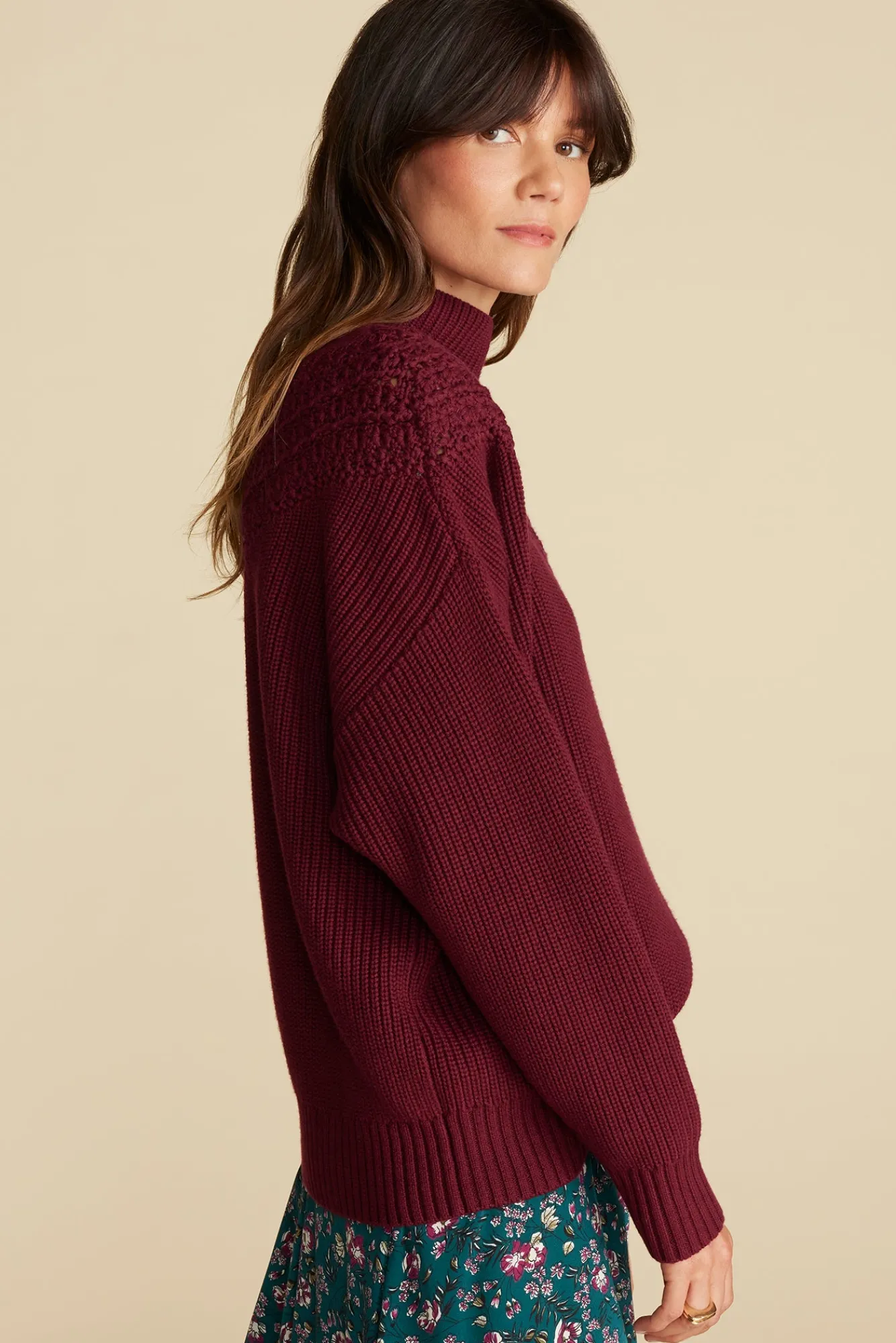 Amour Vert Monet Cotton Merino Sweater- Sweaters & Cardigans