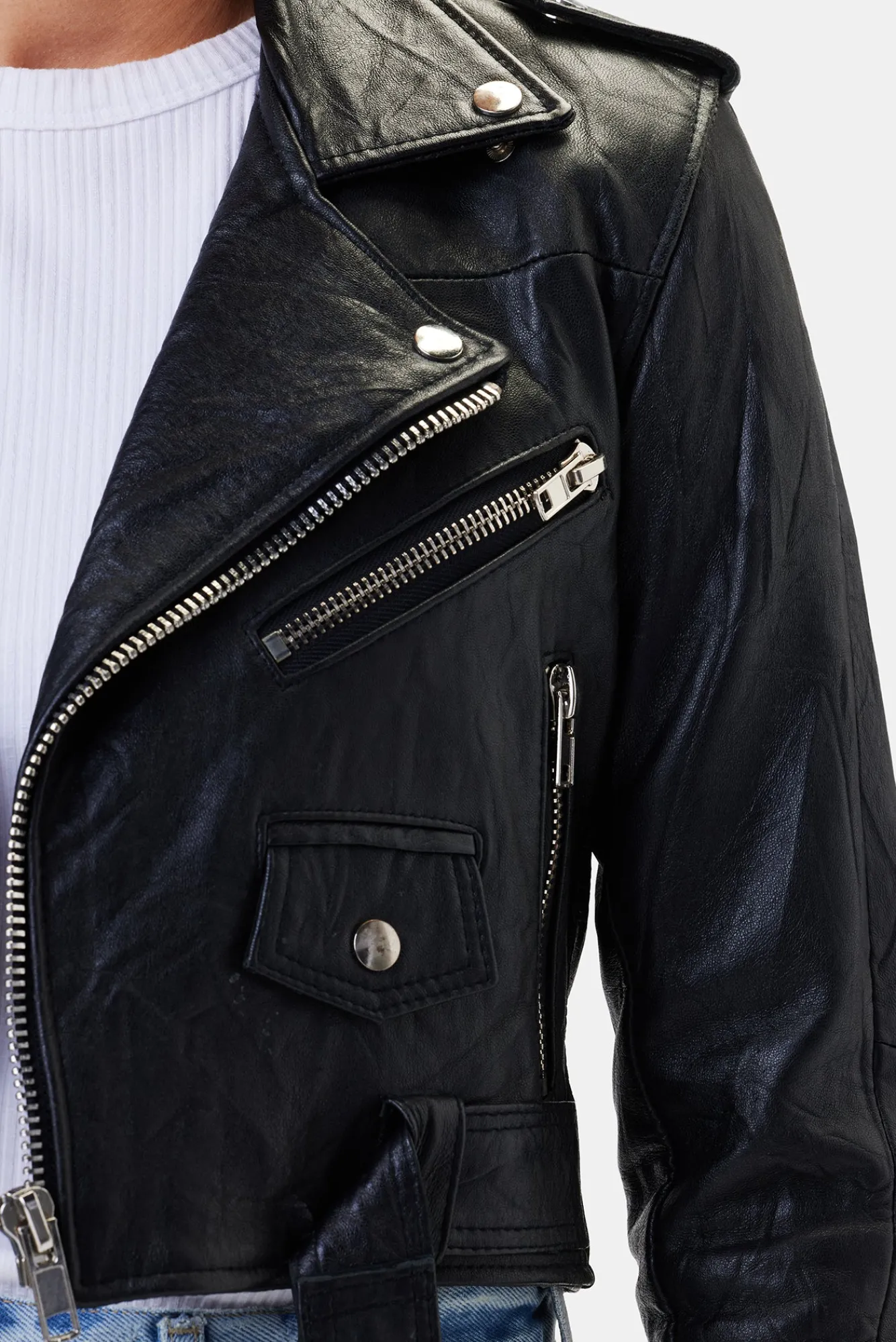 Amour Vert Deadwood Joan Leather Biker Jacket- Jackets & Outerwear