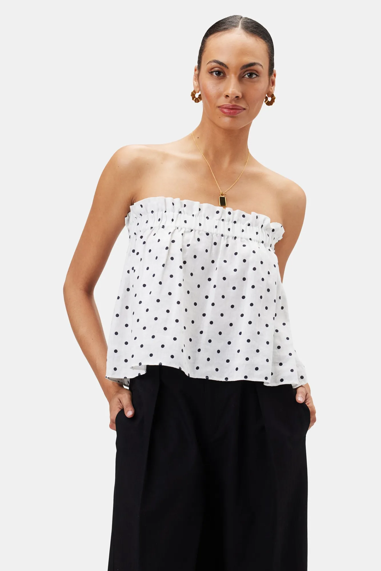 Amour Vert Lilly Pilly Pippa Organic Linen Top- Tops|Clearance