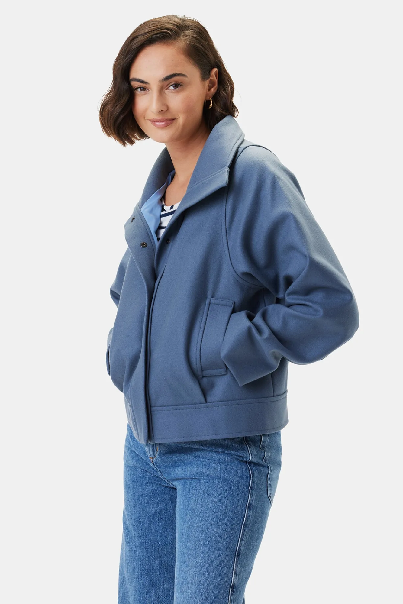 Amour Vert Joelle Wool Twill Jacket- Jackets & Outerwear|Clearance