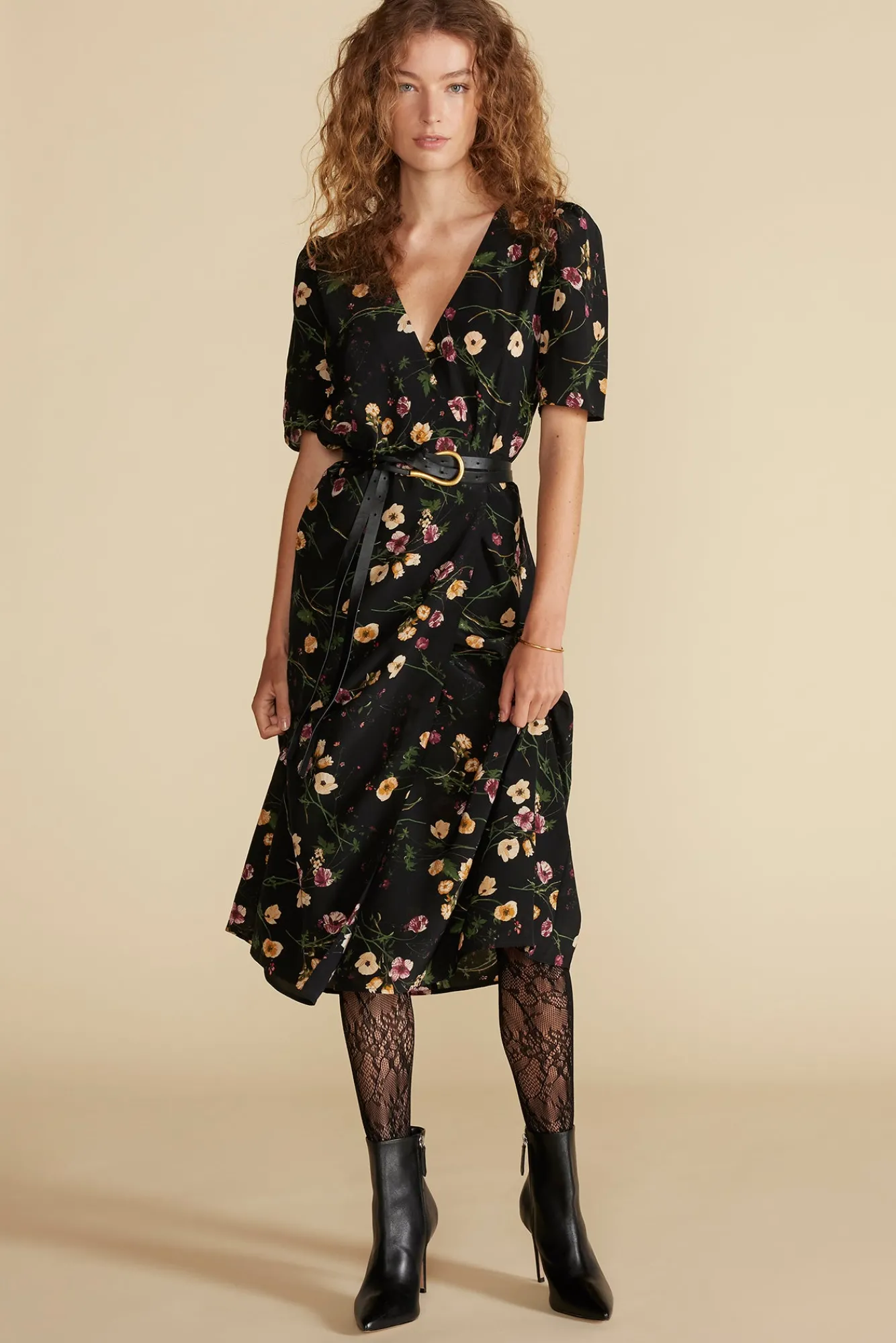 Amour Vert Nicolette Washable Silk Dress- Dresses