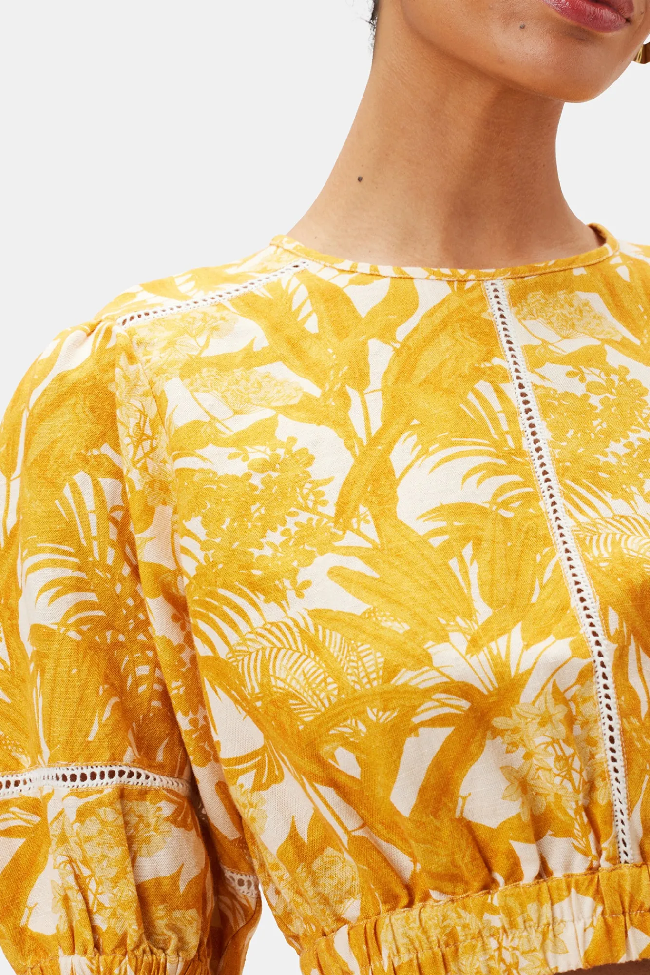 Amour Vert Lisa Cotton Linen Top- Tops|Clearance