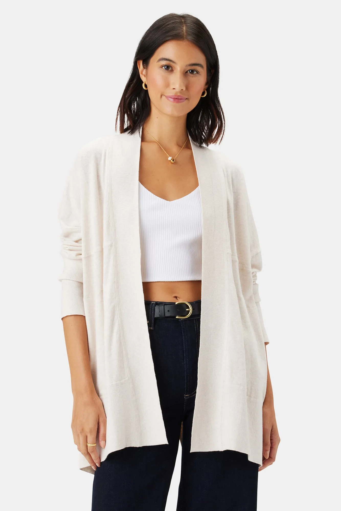 Amour Vert Bailey Flaxen Eco Cardigan- Sweaters & Cardigans|Clearance