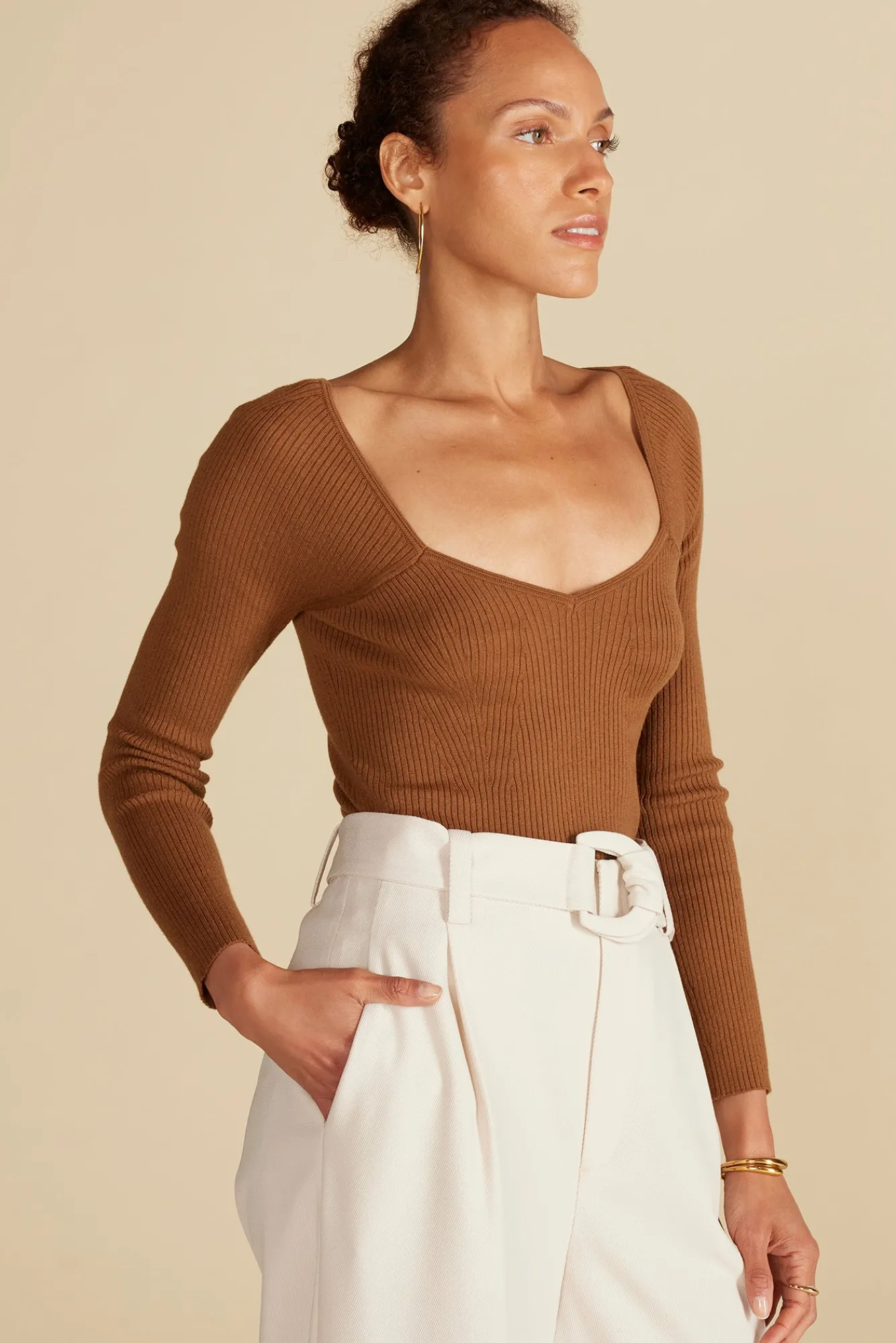 Amour Vert Maelle Square Neck Sweater- Sweaters & Cardigans|Tops