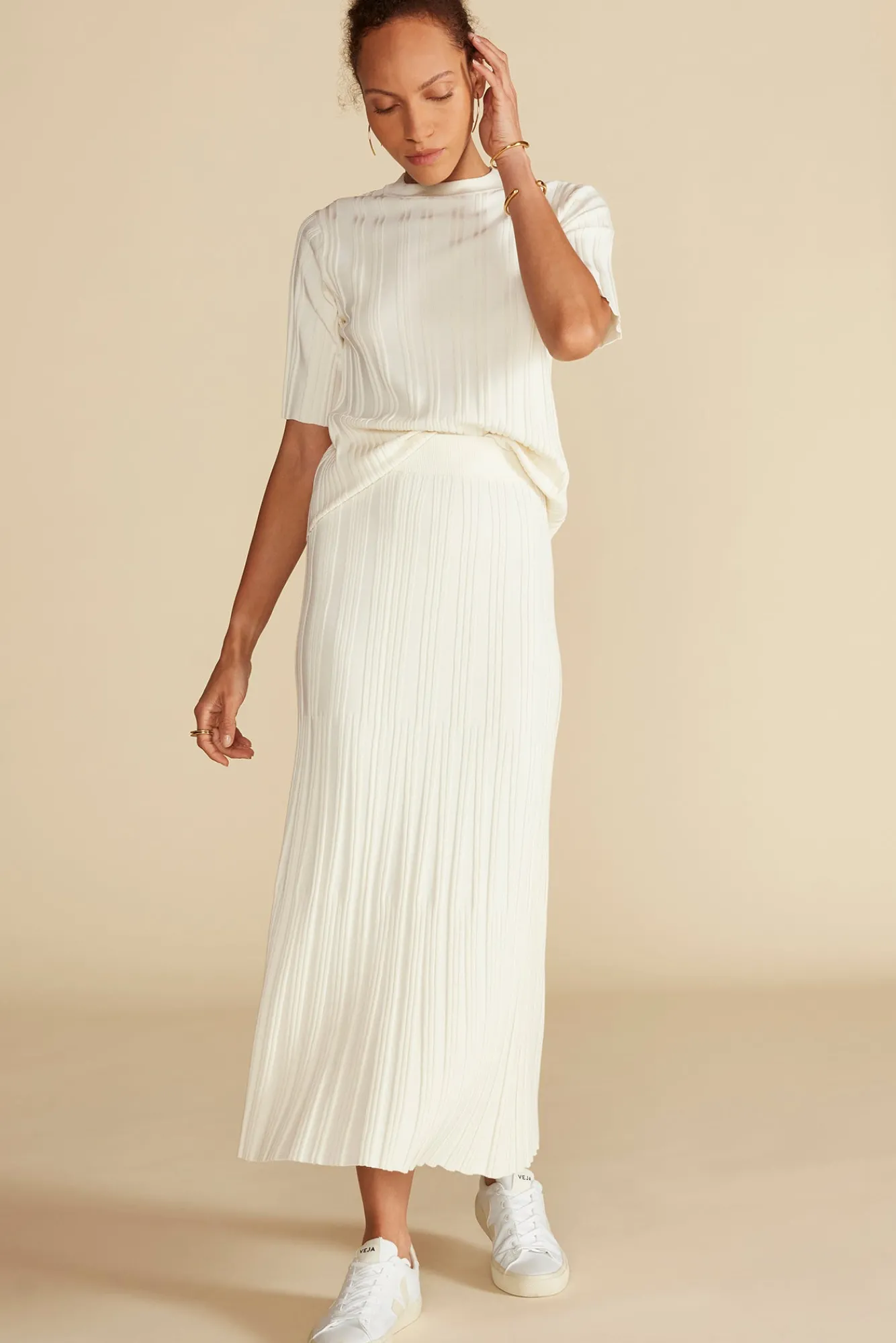 Amour Vert Cerise Knit Midi Skirt- Skirts|Clearance