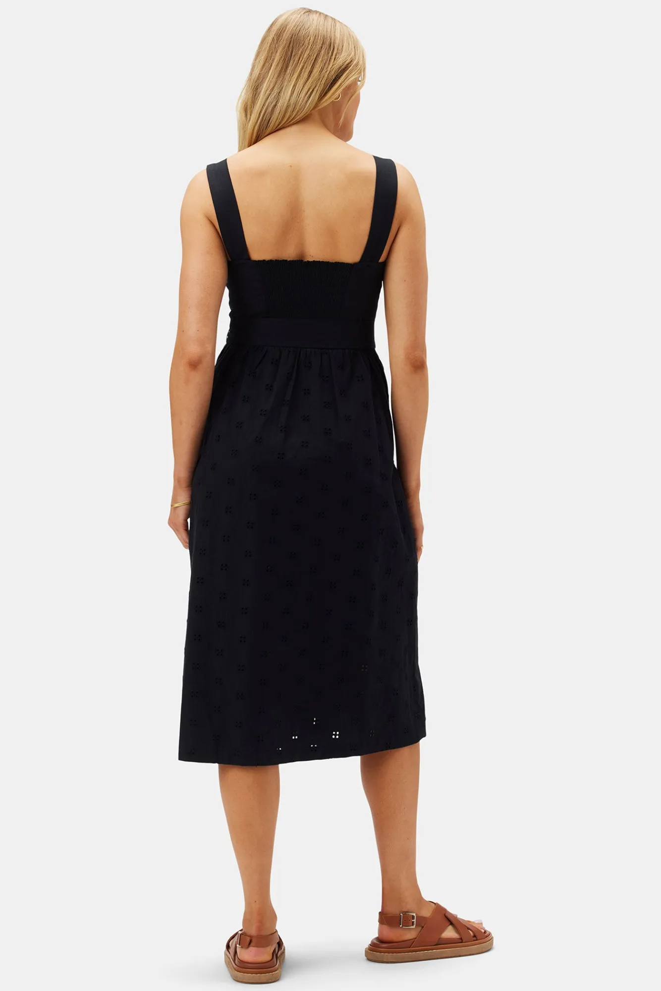 Amour Vert Irene Organic Cotton Eyelet Dress- Dresses|Clearance