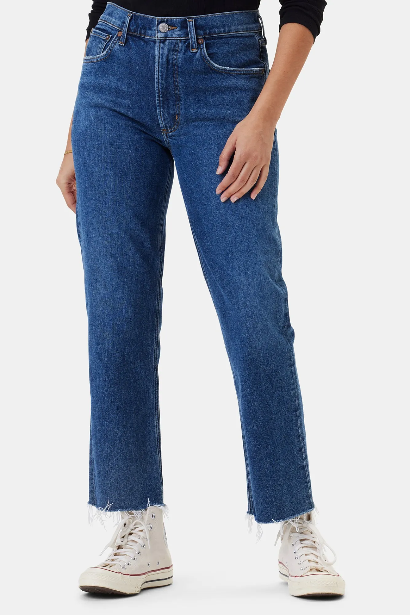 Amour Vert AGOLDE Kye Mid Rise Straight Crop Jean- Denim|Pants