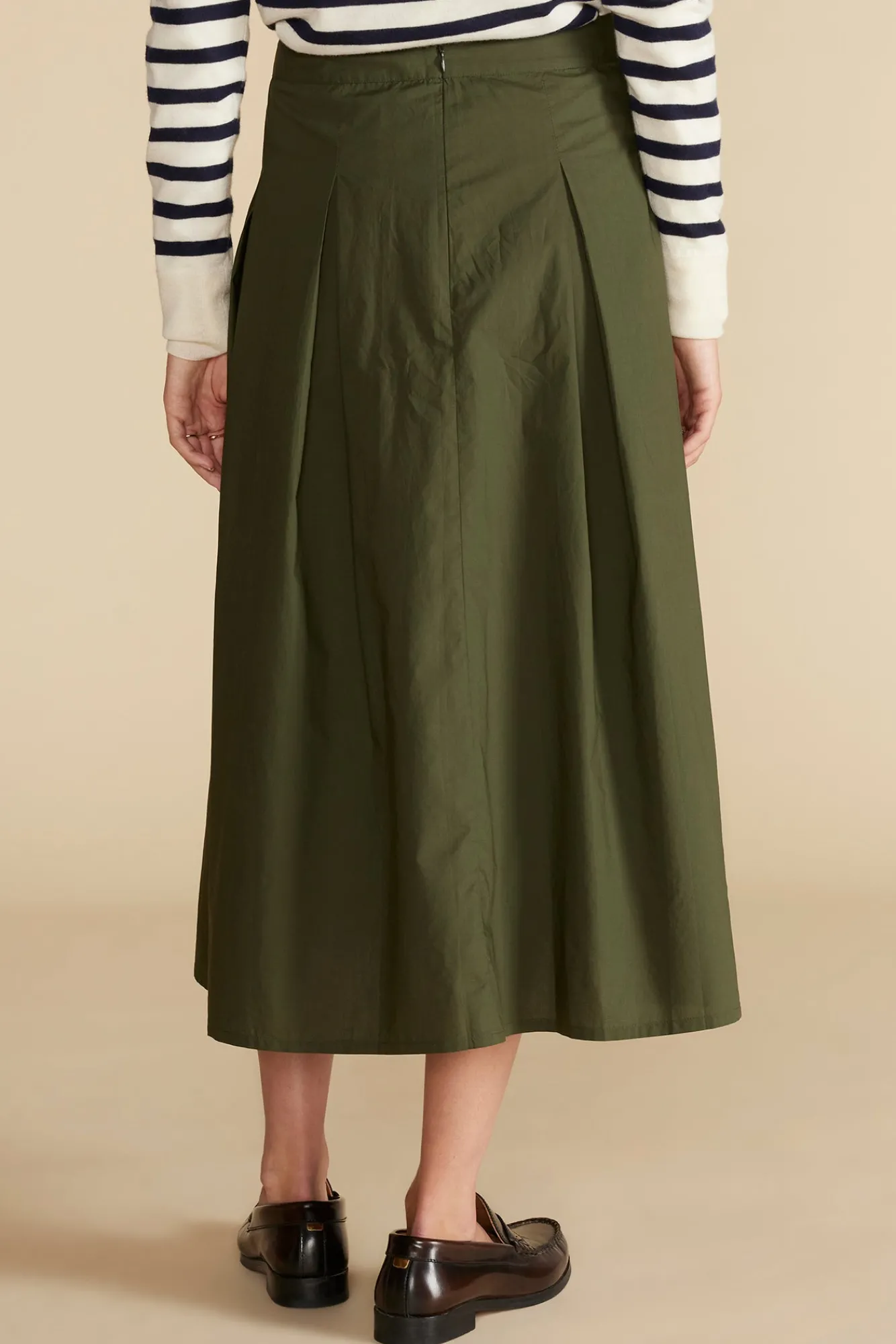 Amour Vert Roselle Pleated Poplin Skirt- Skirts